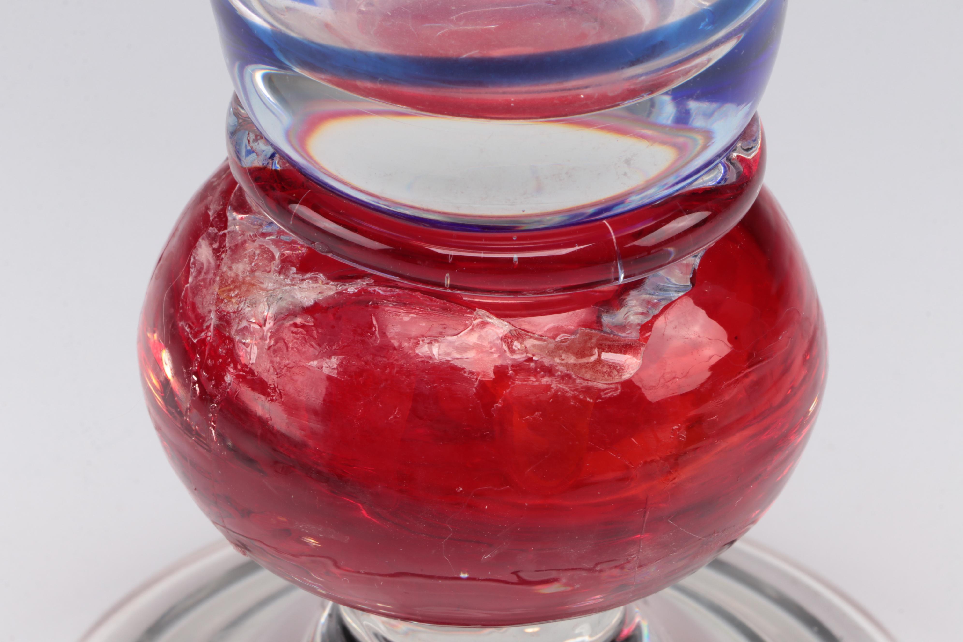 Cincinnati Reds Glasses with Red Stemware and Vase