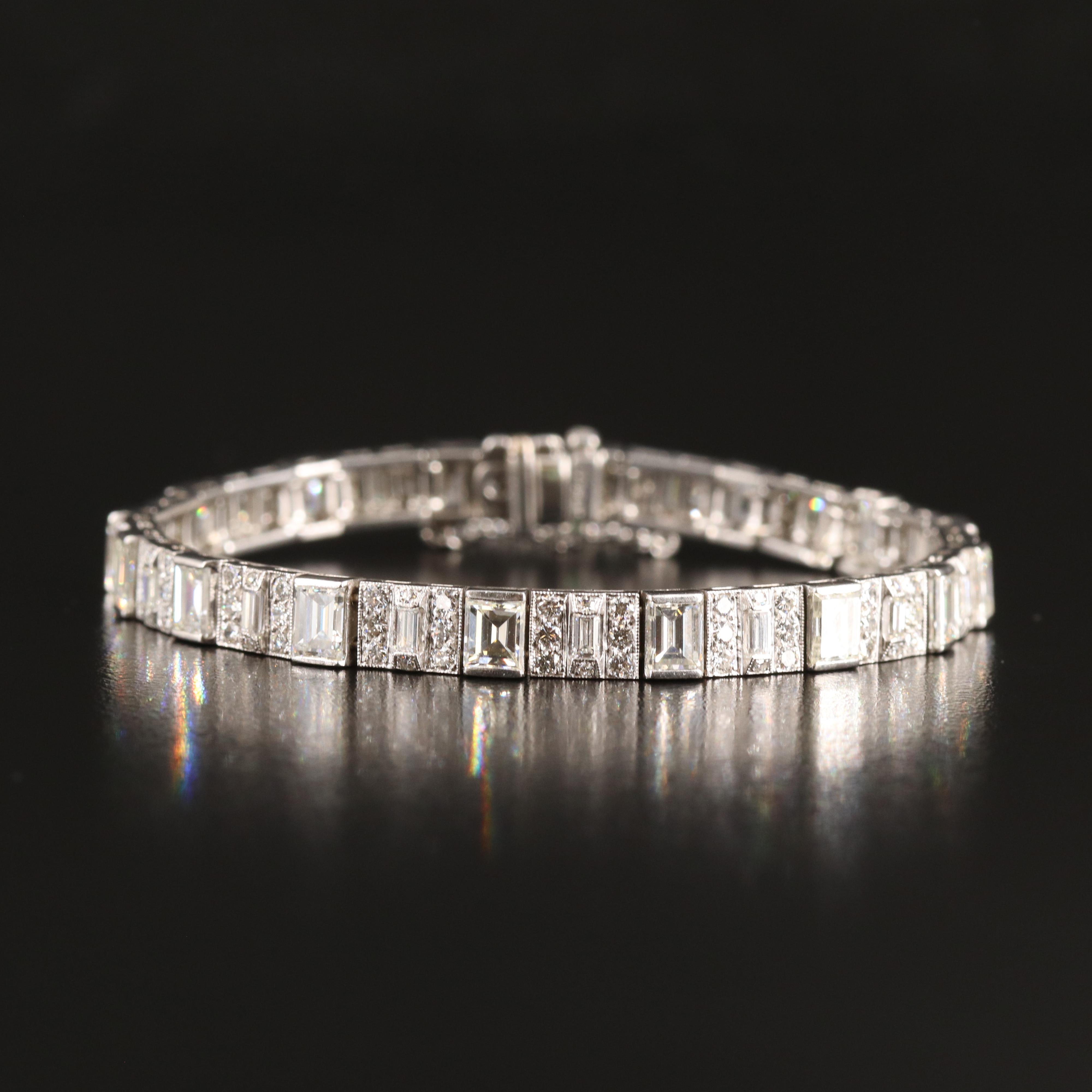 Edward Petri Platinum 7.18 CTW Diamond Line Bracelet