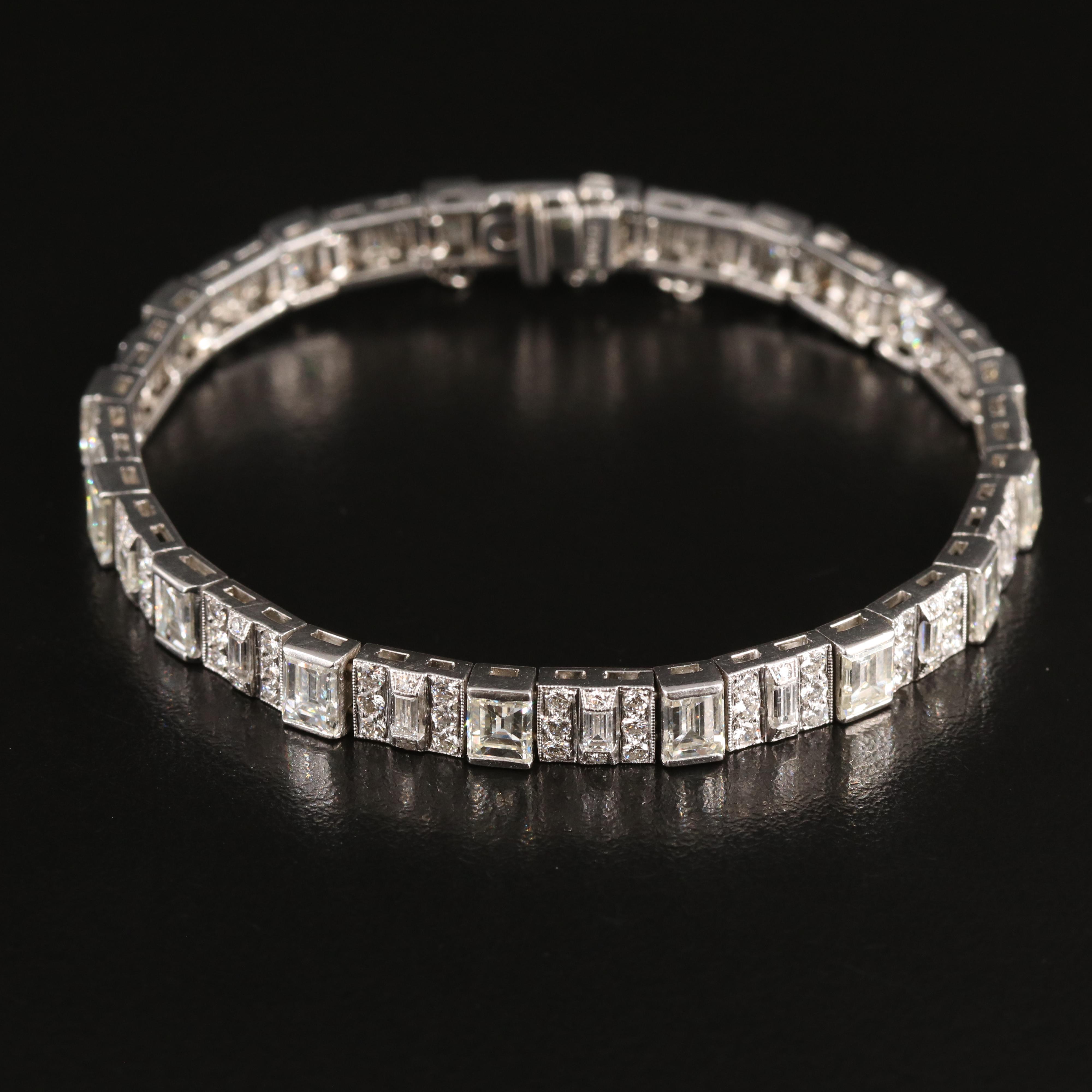 Edward Petri Platinum 7.18 CTW Diamond Line Bracelet