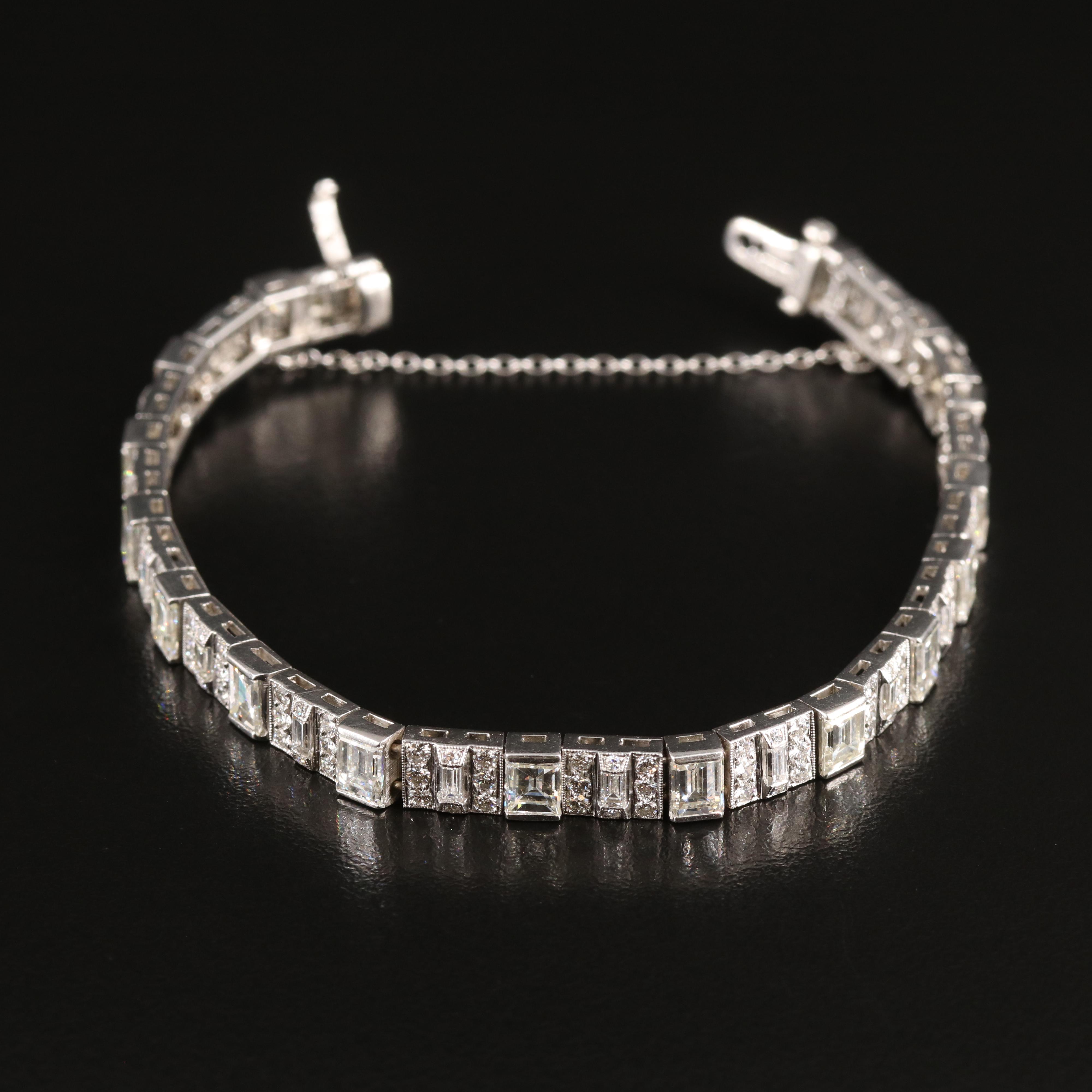 Edward Petri Platinum 7.18 CTW Diamond Line Bracelet