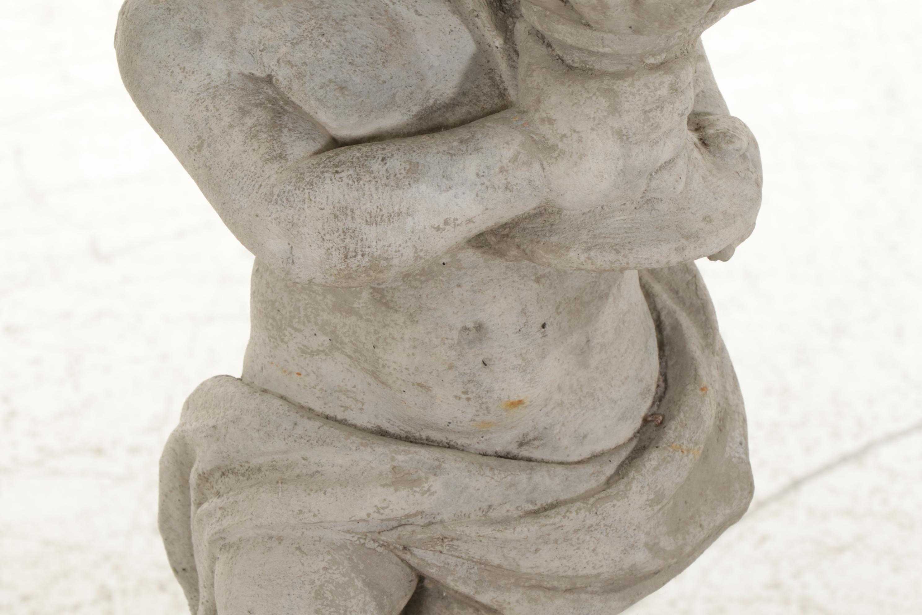 Pair of Cast Concrete Figural Garden Planters