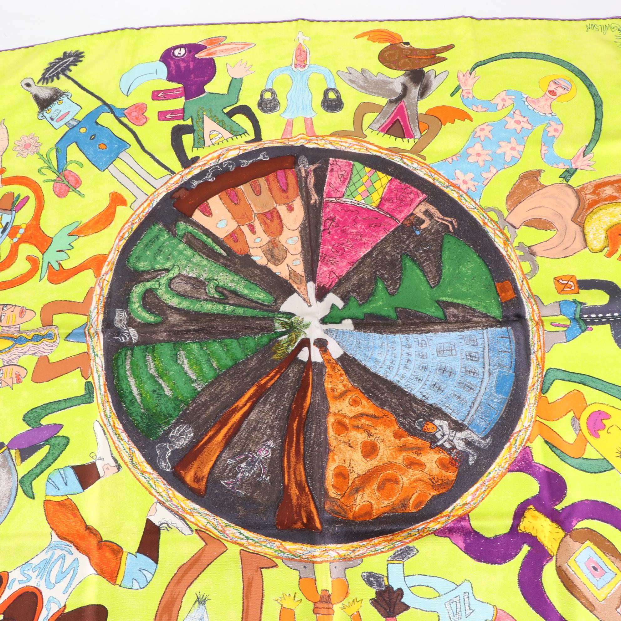 Louis Vuitton Limited Edition William Wilson "La Ronde Des Signes" Silk Scarf