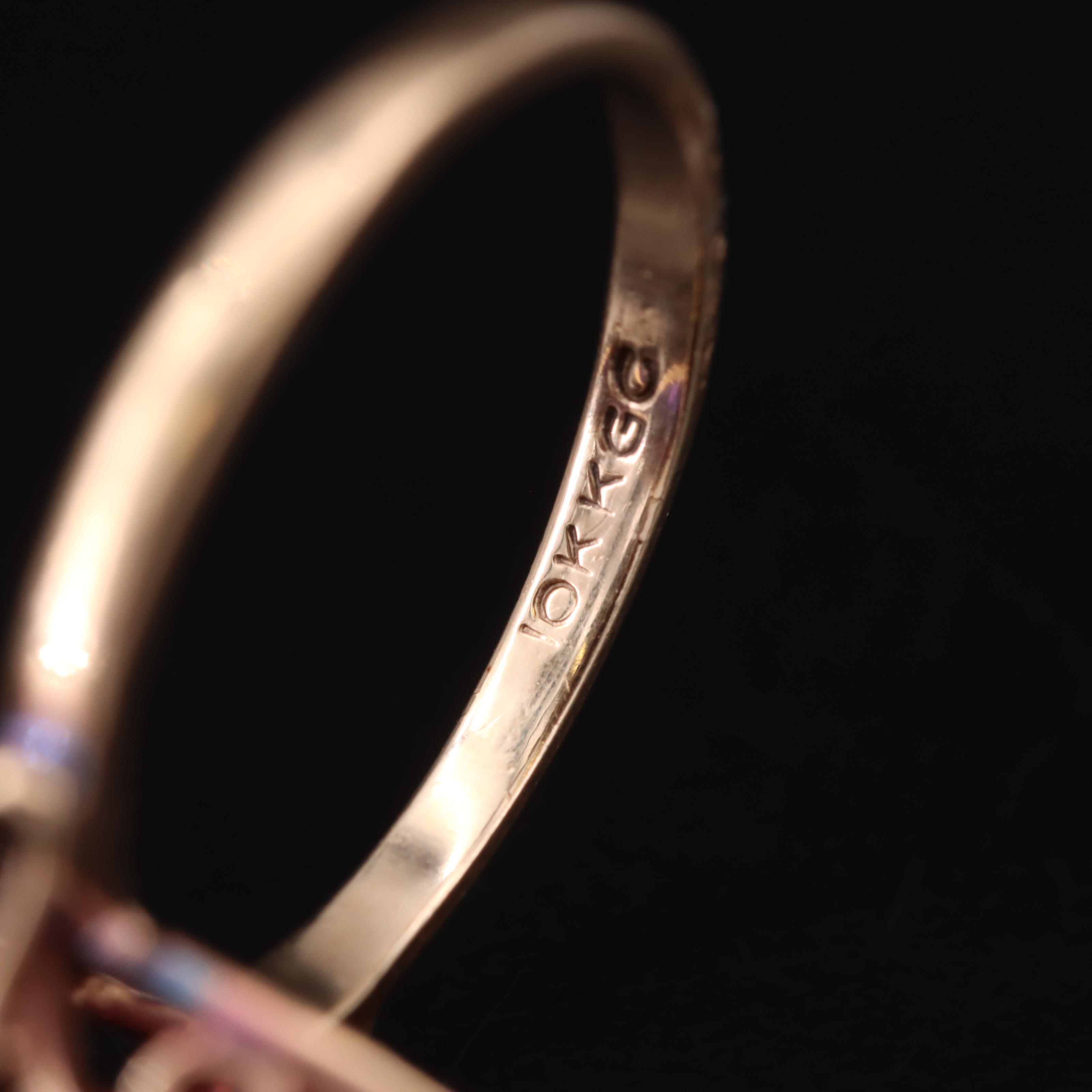 Vintage 10K Sapphire Navette Ring