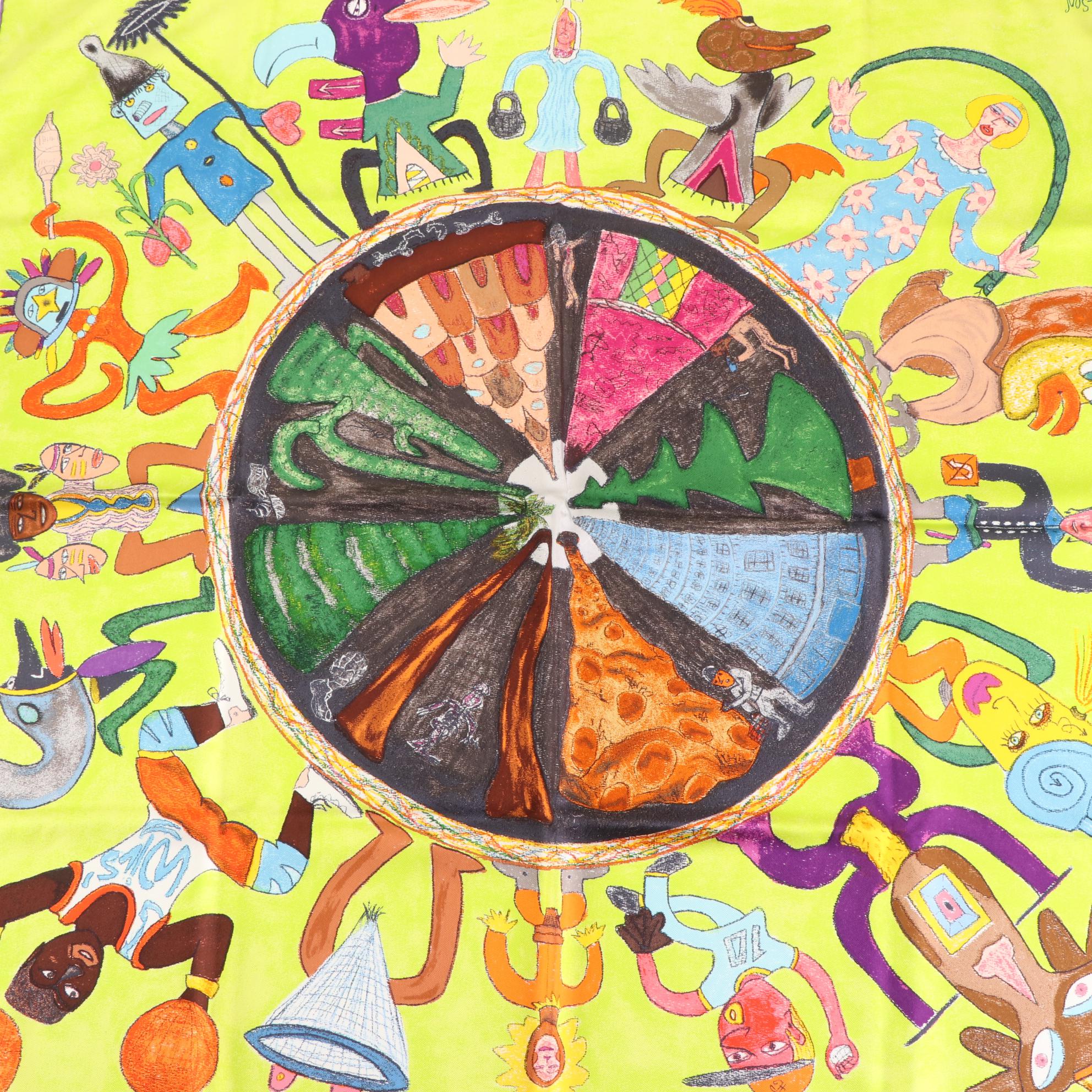 Louis Vuitton Limited Edition William Wilson "La Ronde Des Signes" Silk Scarf