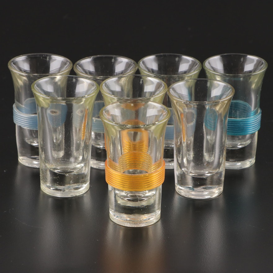 Mid Century Modern Style Glass Shot Glasses, Mid to Late 20th Century