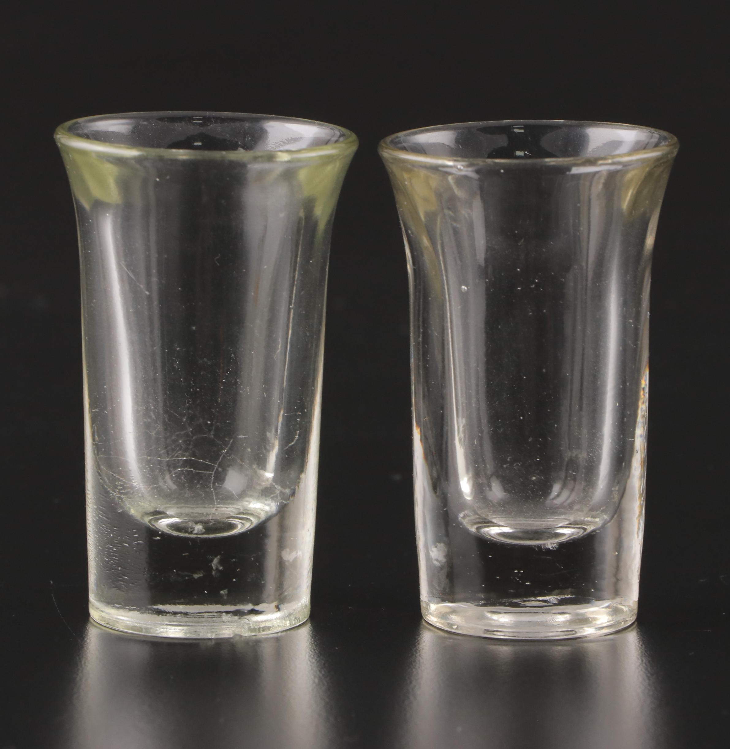 Mid Century Modern Style Glass Shot Glasses, Mid to Late 20th Century