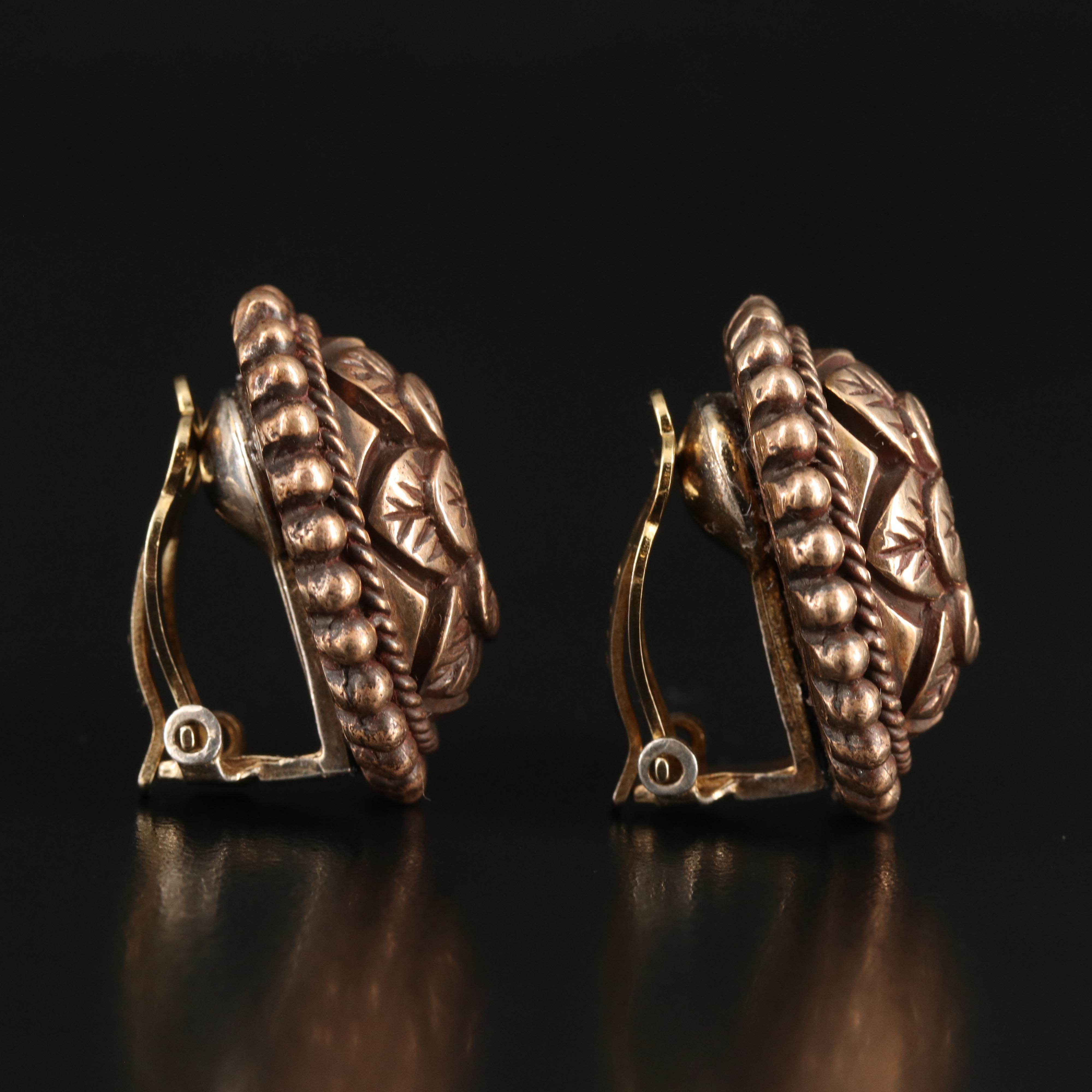 Stephen Dweck Copper Floral Button Earrings