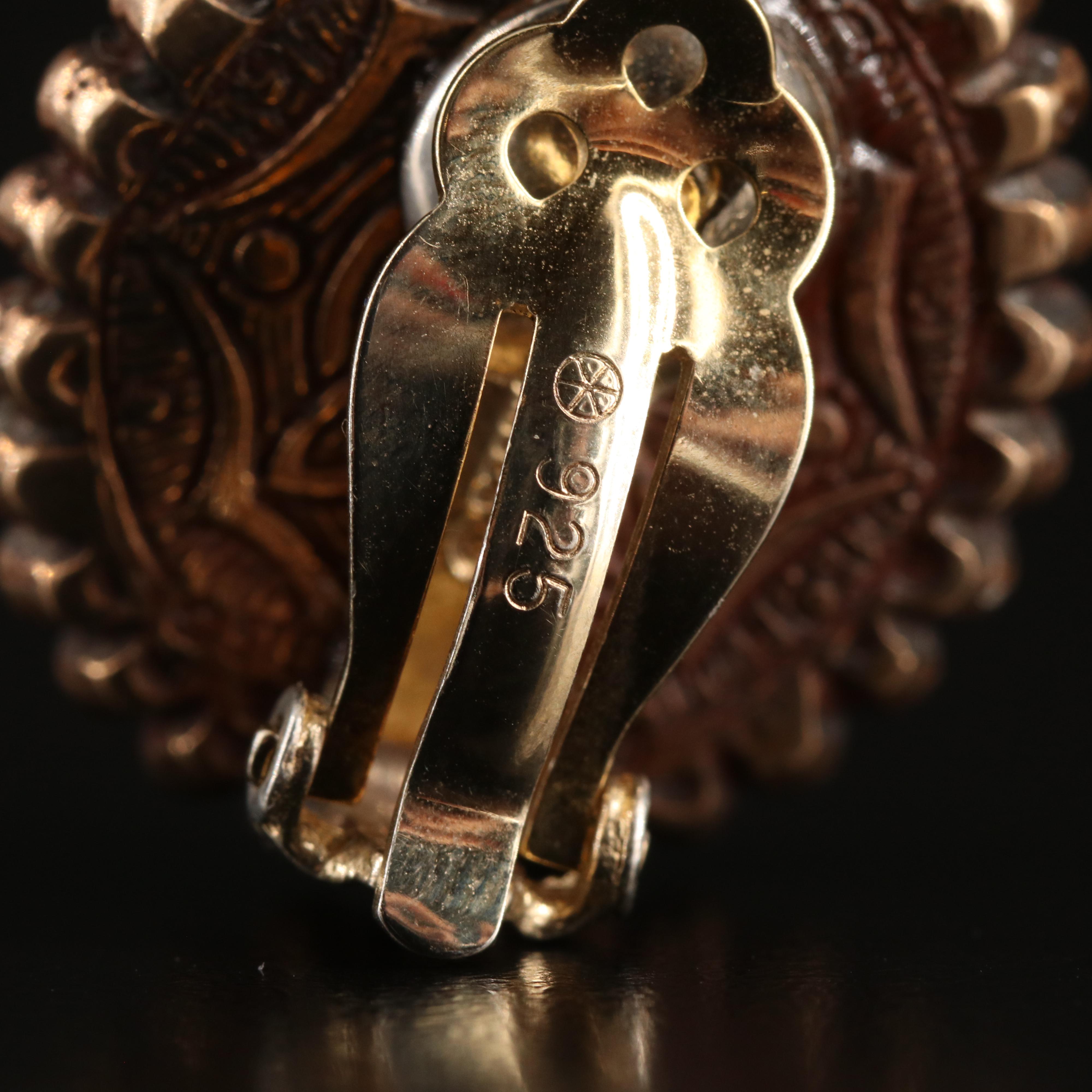 Stephen Dweck Copper Floral Button Earrings