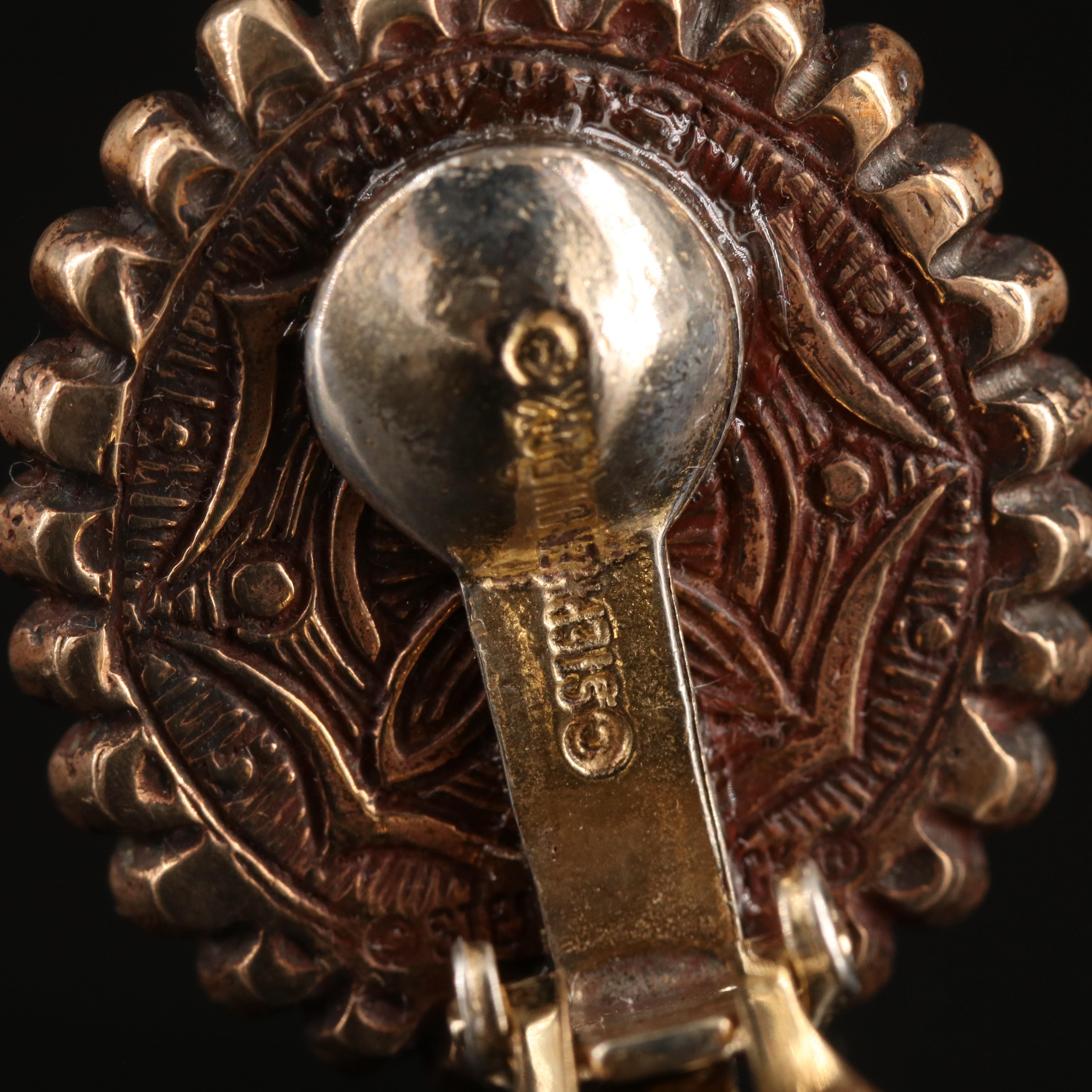 Stephen Dweck Copper Floral Button Earrings