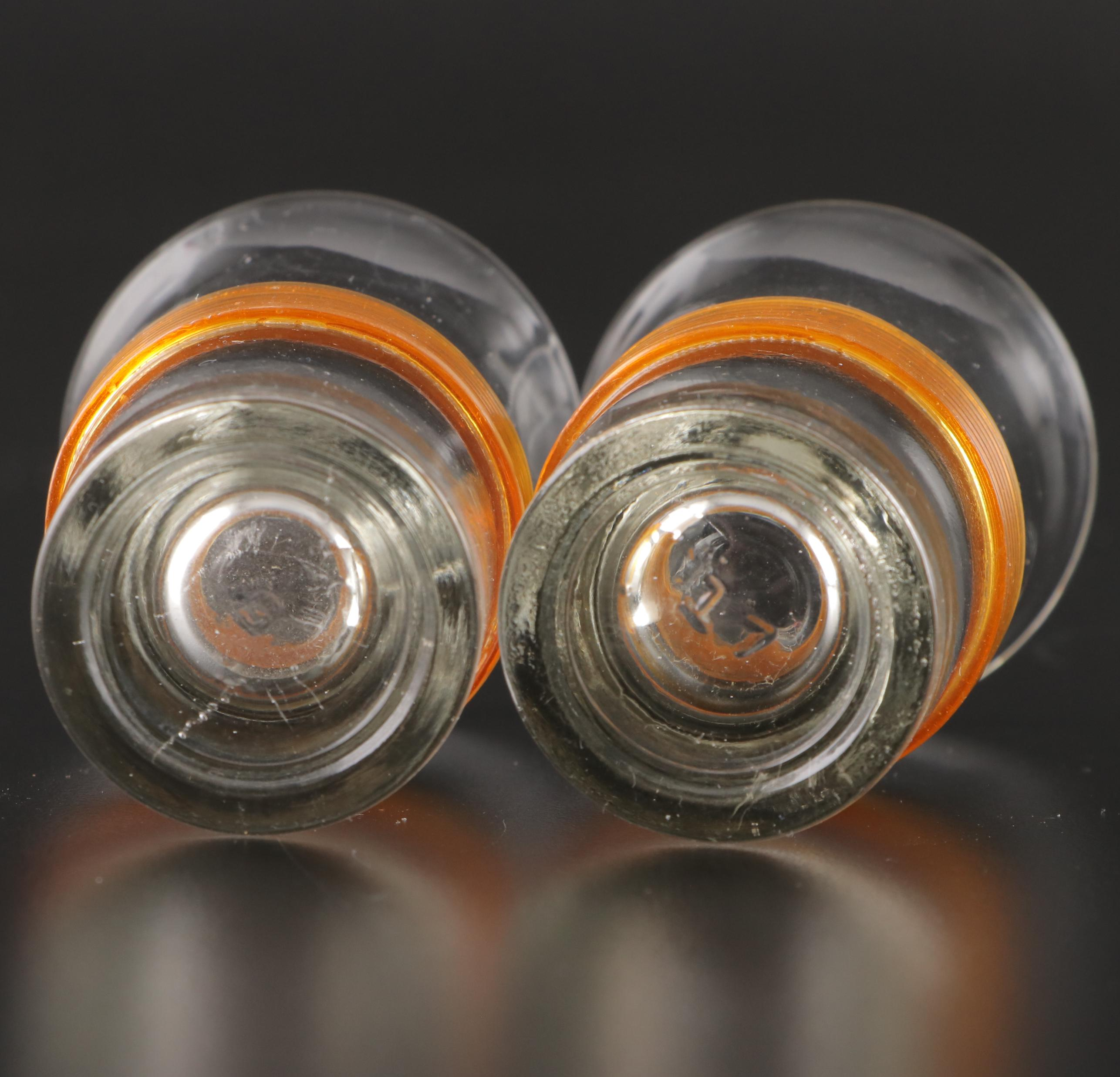 Mid Century Modern Style Glass Shot Glasses, Mid to Late 20th Century