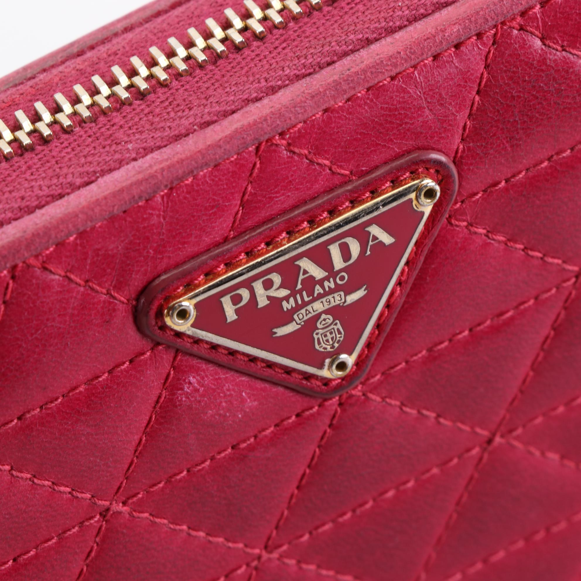 Prada Zip-Around Wallet in Quilted Leather with Box