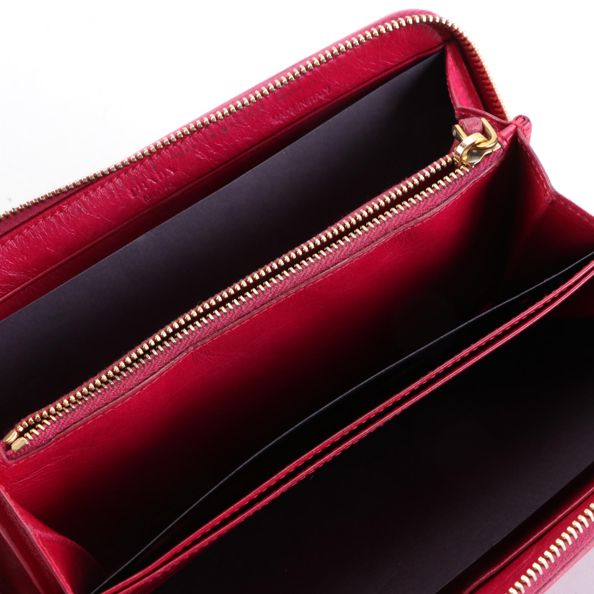 Prada Zip-Around Wallet in Quilted Leather with Box