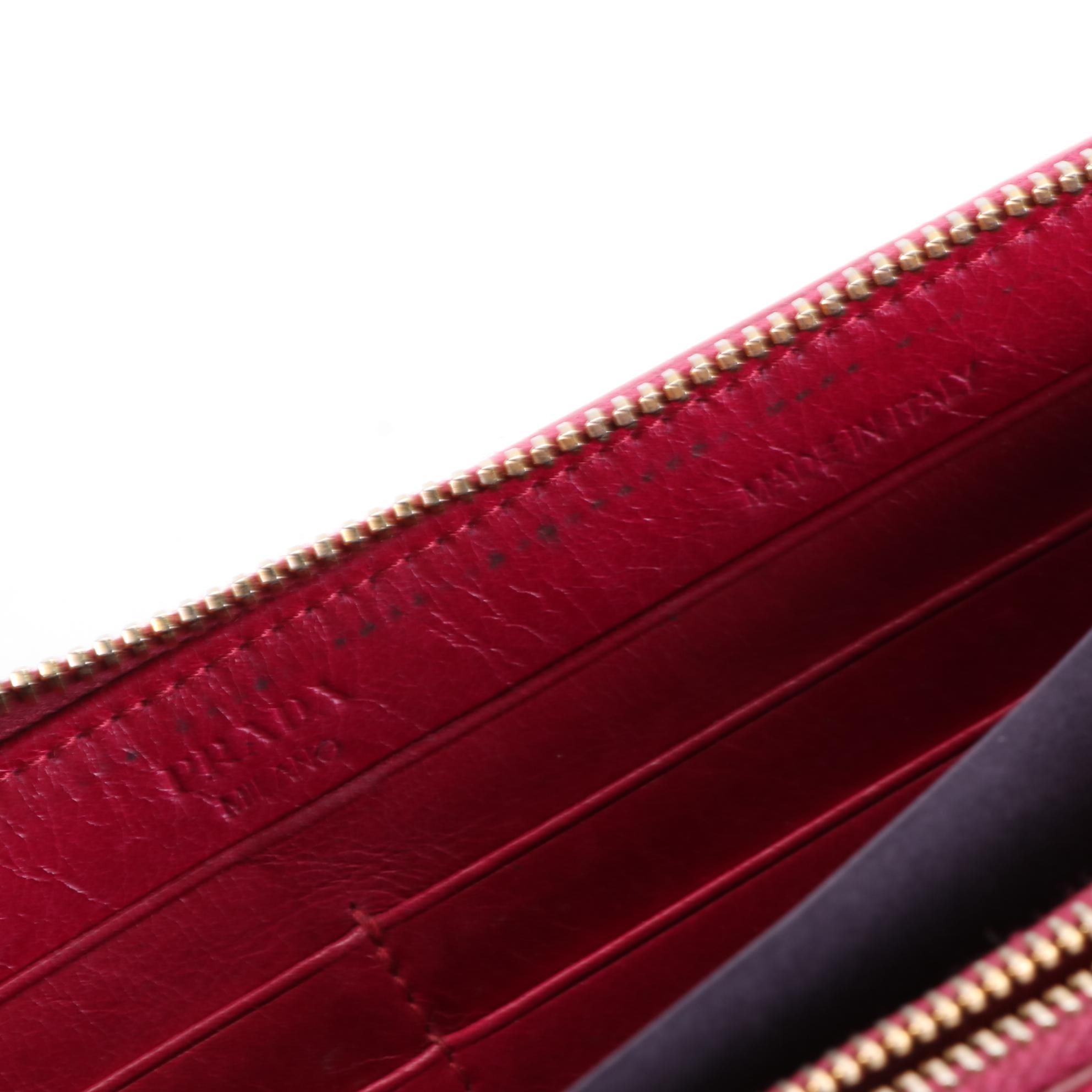 Prada Zip-Around Wallet in Quilted Leather with Box