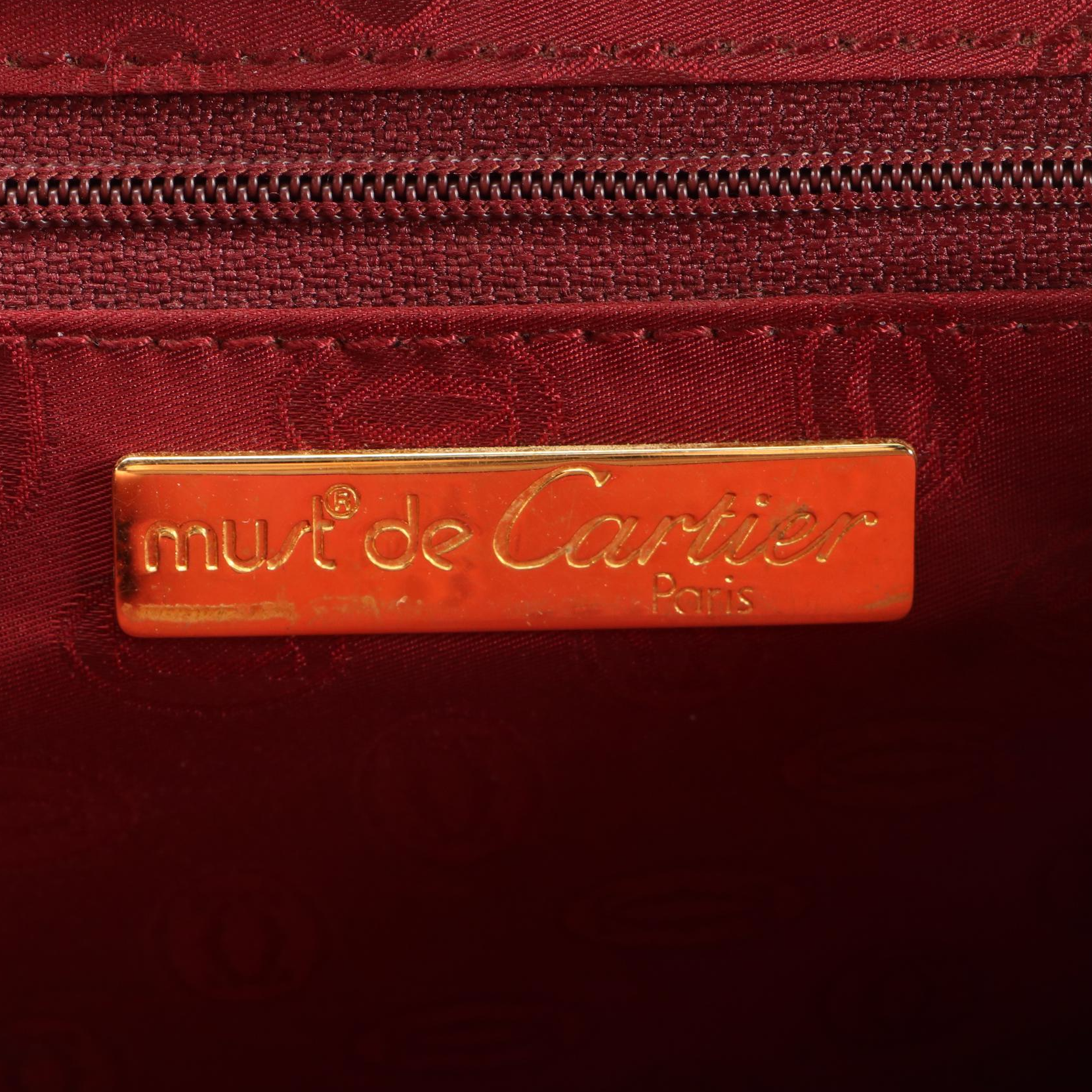 Cartier Must de Cartier Clutch in Burgundy Leather