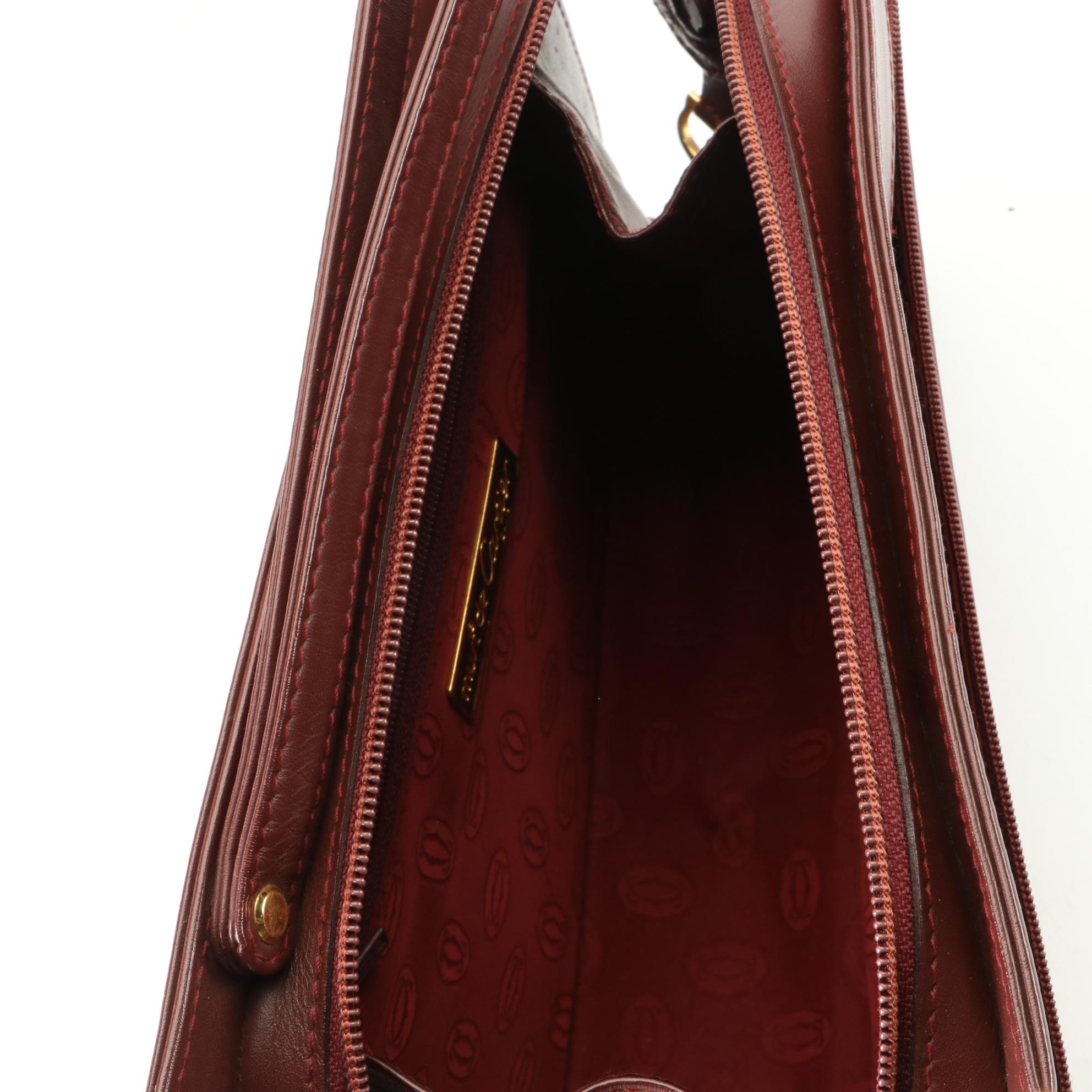 Cartier Must de Cartier Clutch in Burgundy Leather