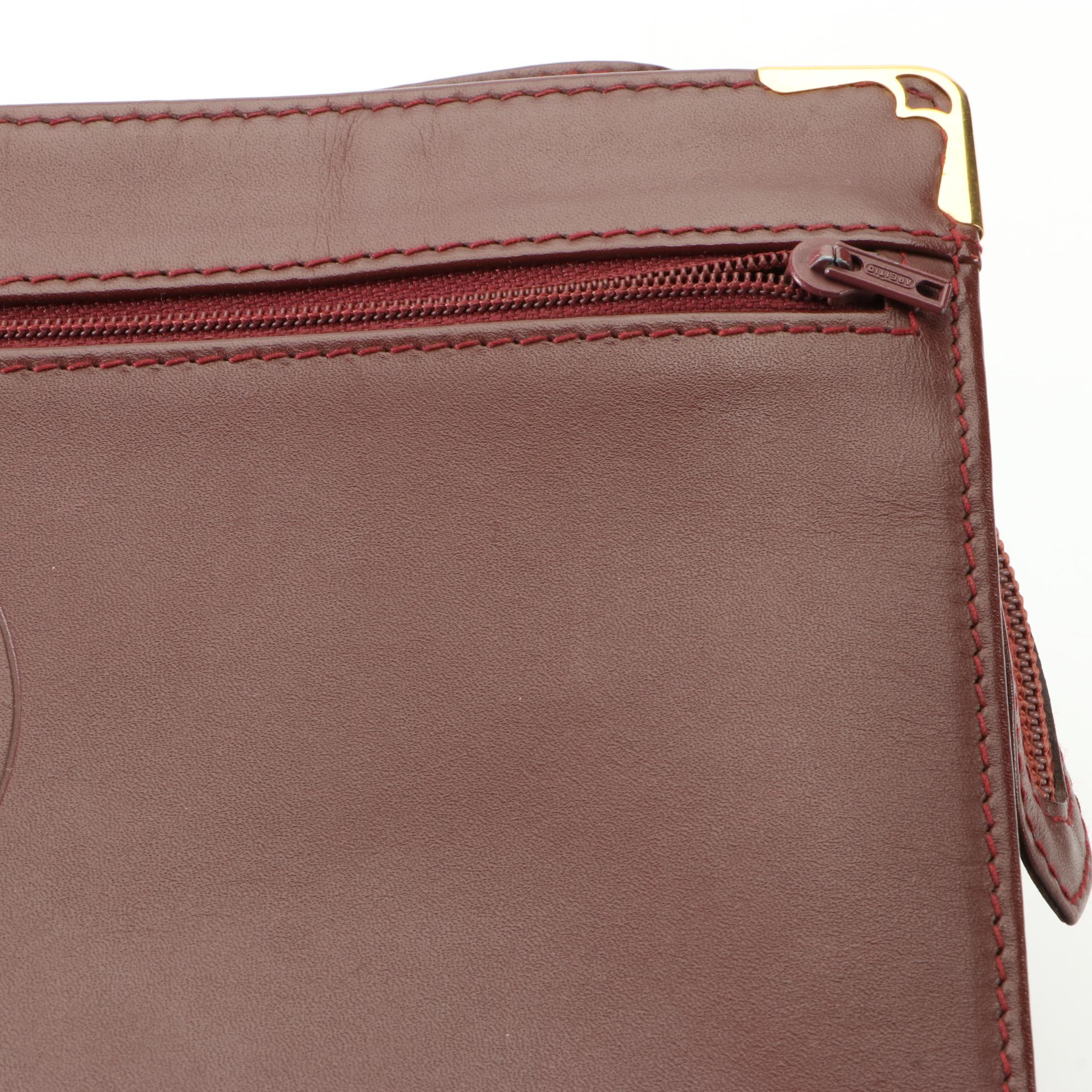 Cartier Must de Cartier Clutch in Burgundy Leather