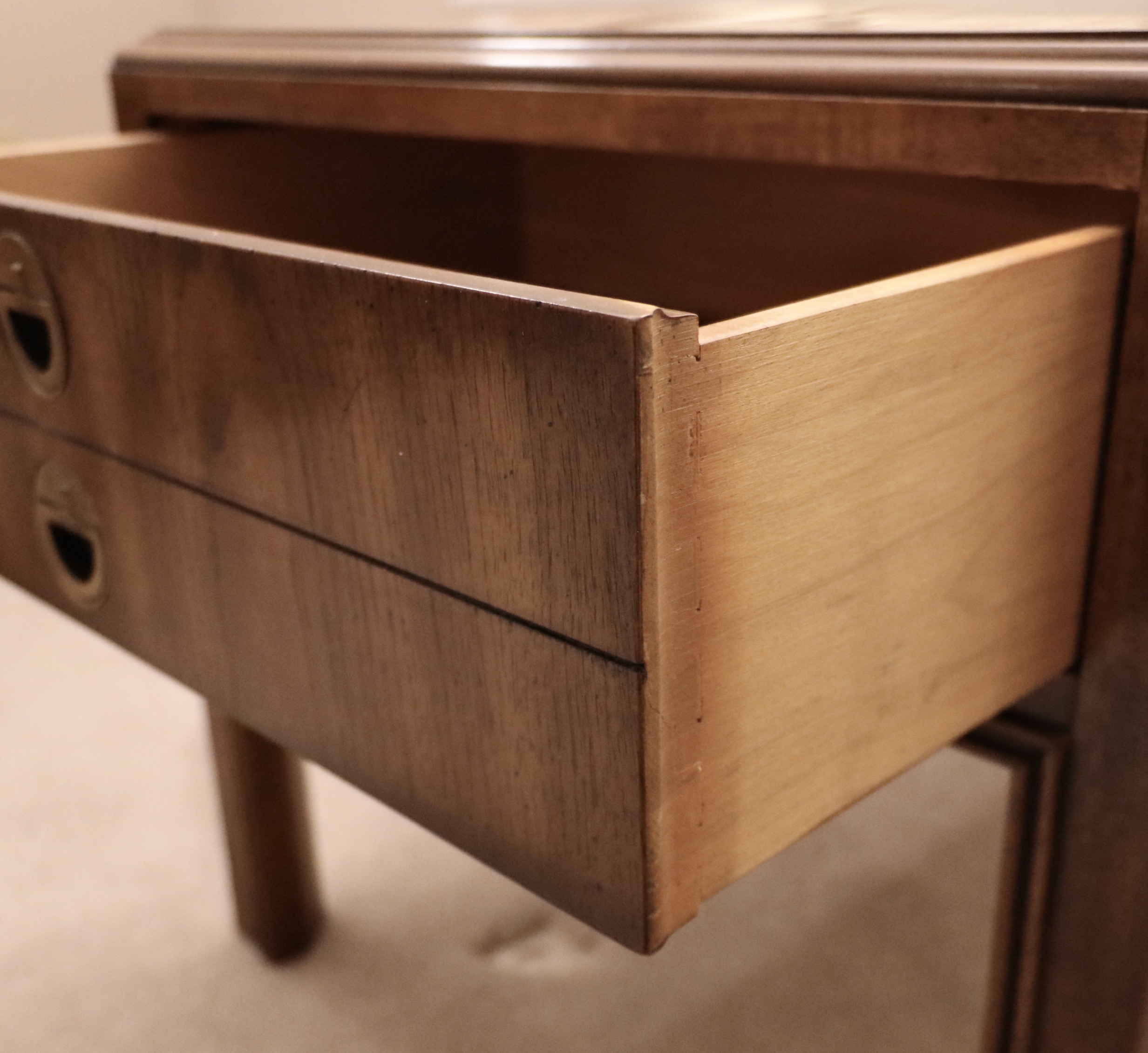 Drexel Heritage Campaign Style Pecan End Table and Coffee Table