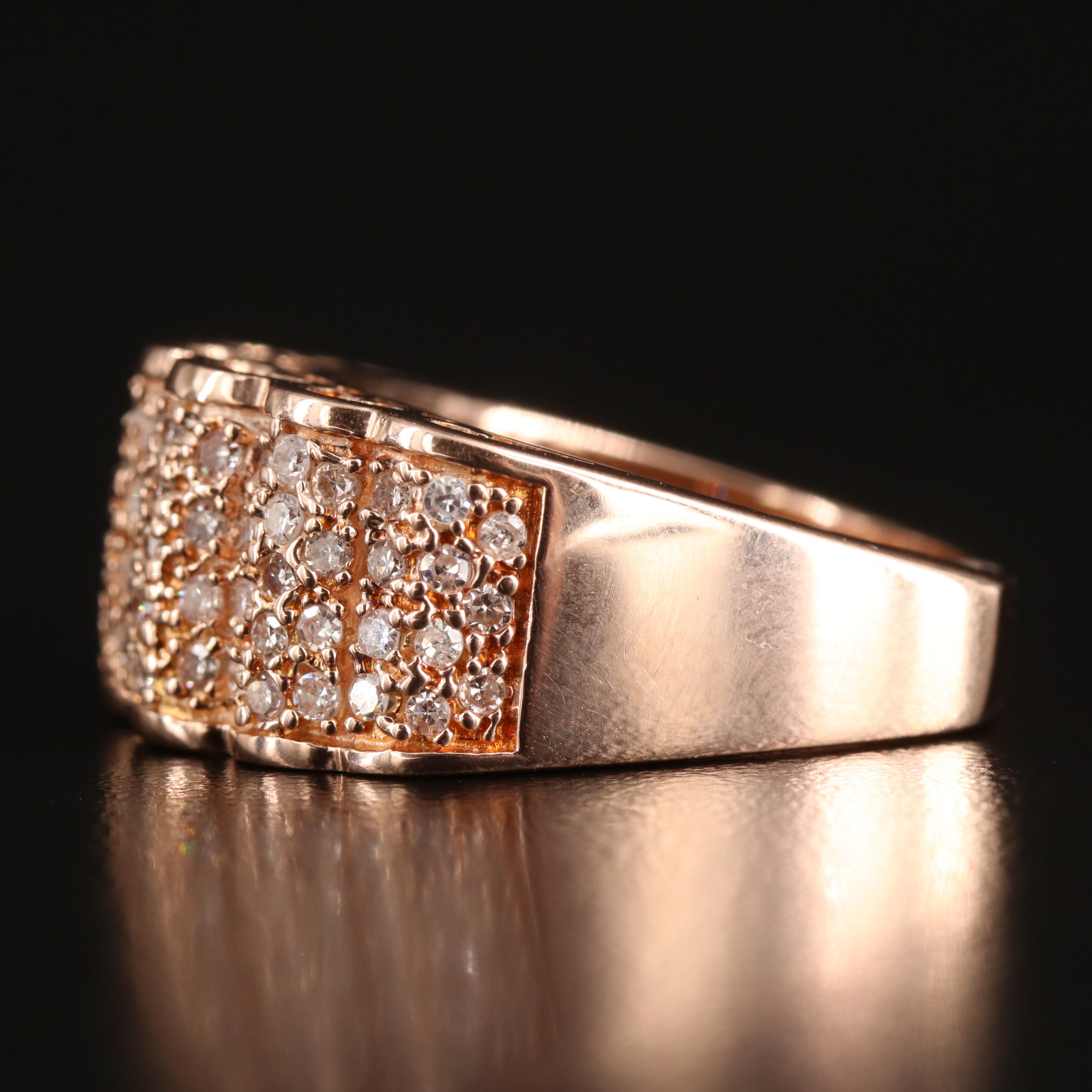 14K Rose Gold 0.70 CTW Diamond Fluted Ring