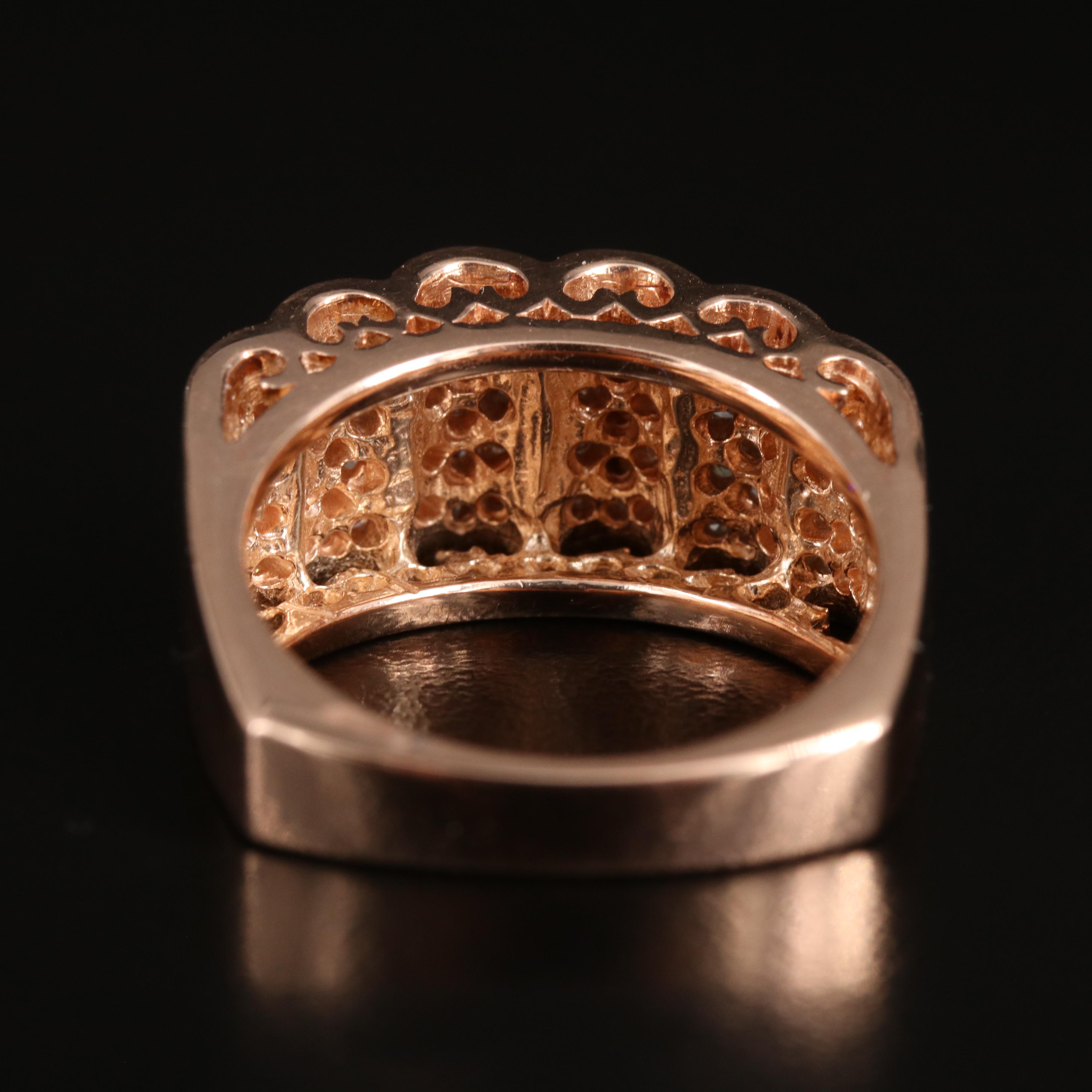 14K Rose Gold 0.70 CTW Diamond Fluted Ring