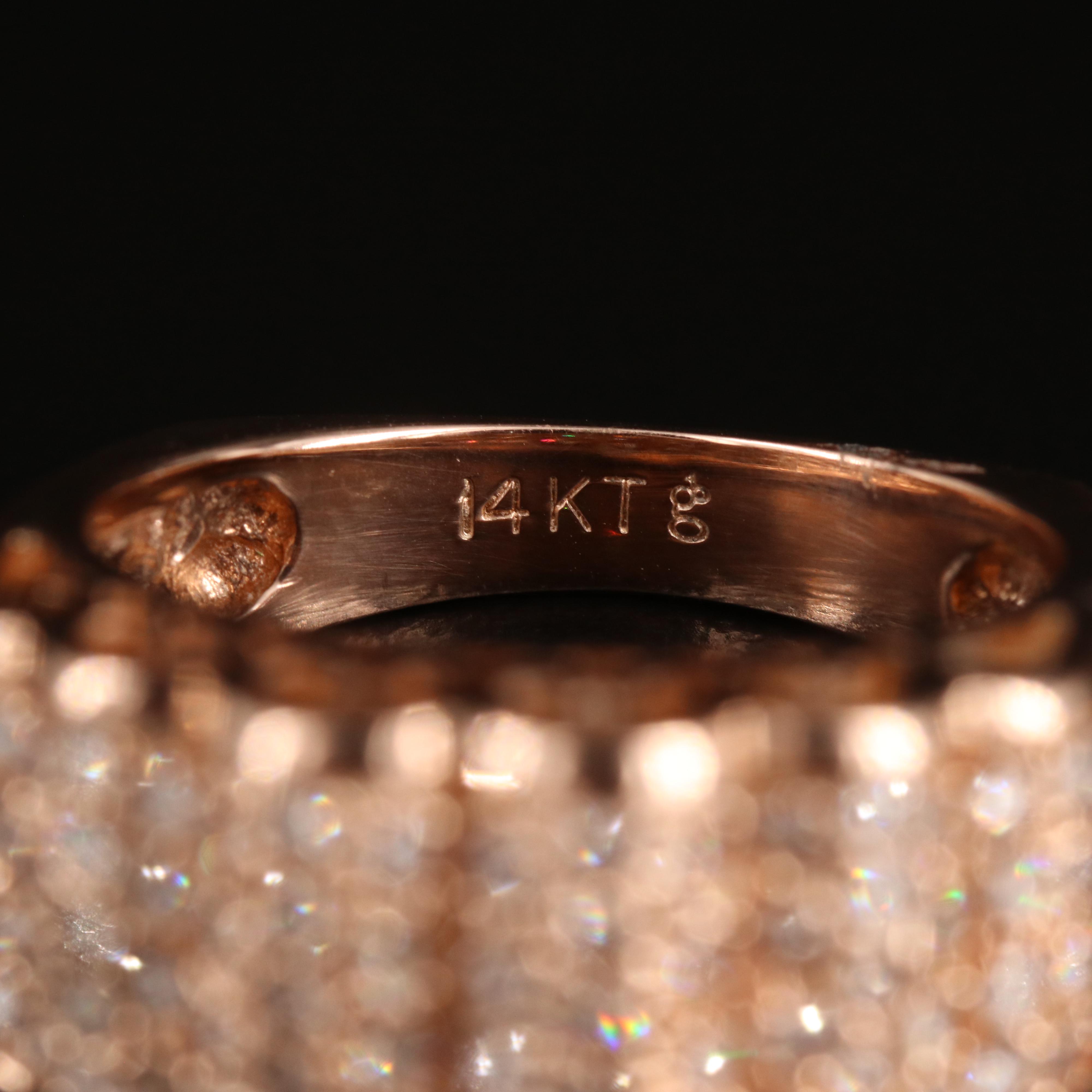 14K Rose Gold 0.70 CTW Diamond Fluted Ring