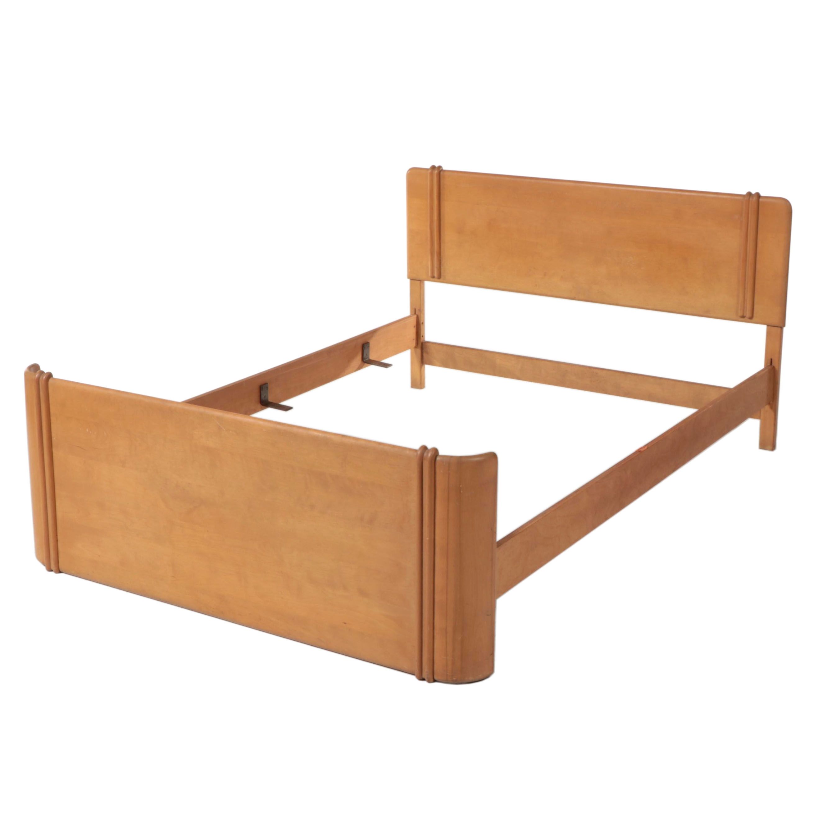 Heywood-Wakefield Mid Century Modern Full Size Bed Frame in Wheat Finish