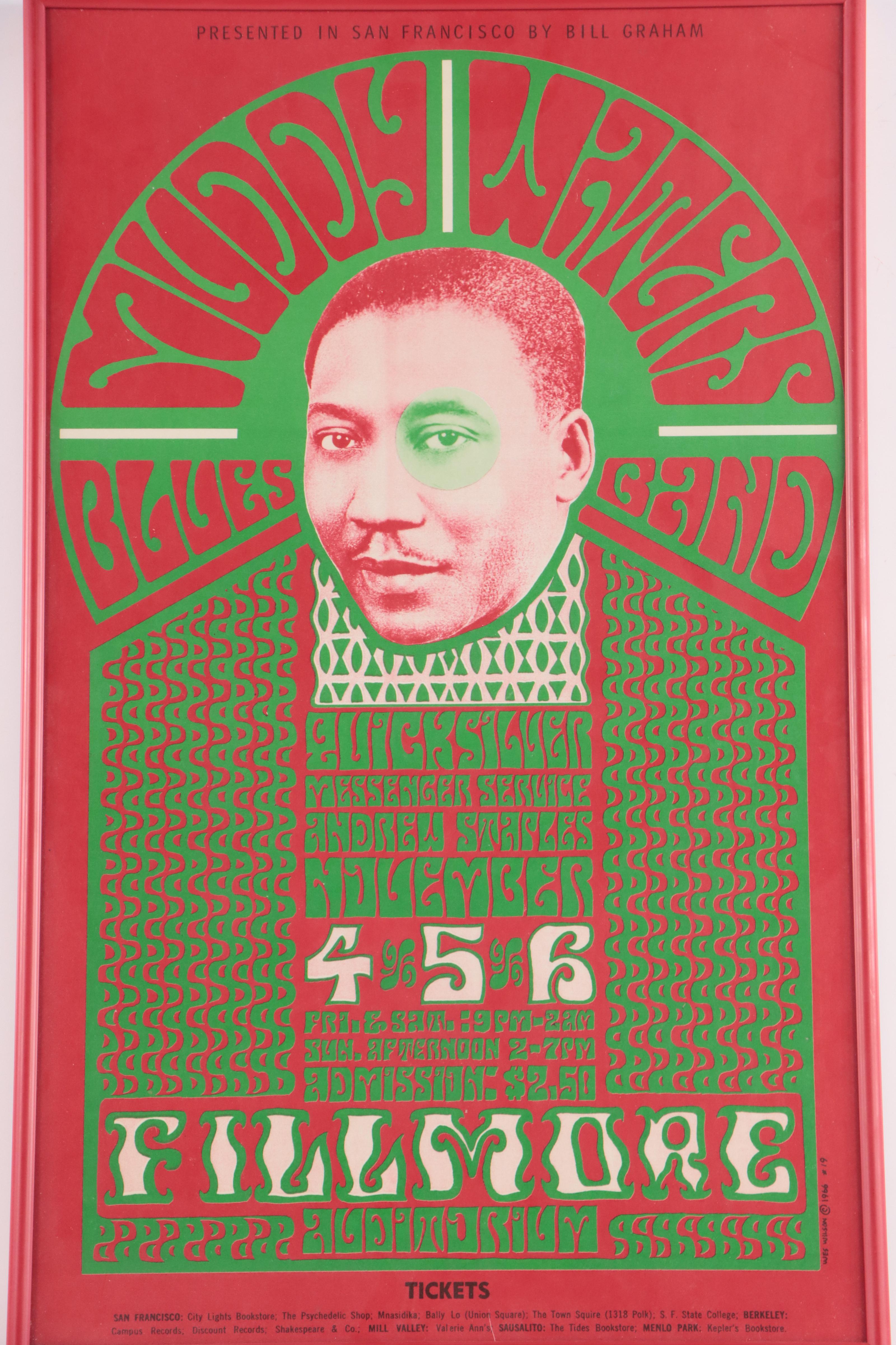 Color Lithograph Concert Poster After Wes Wilson