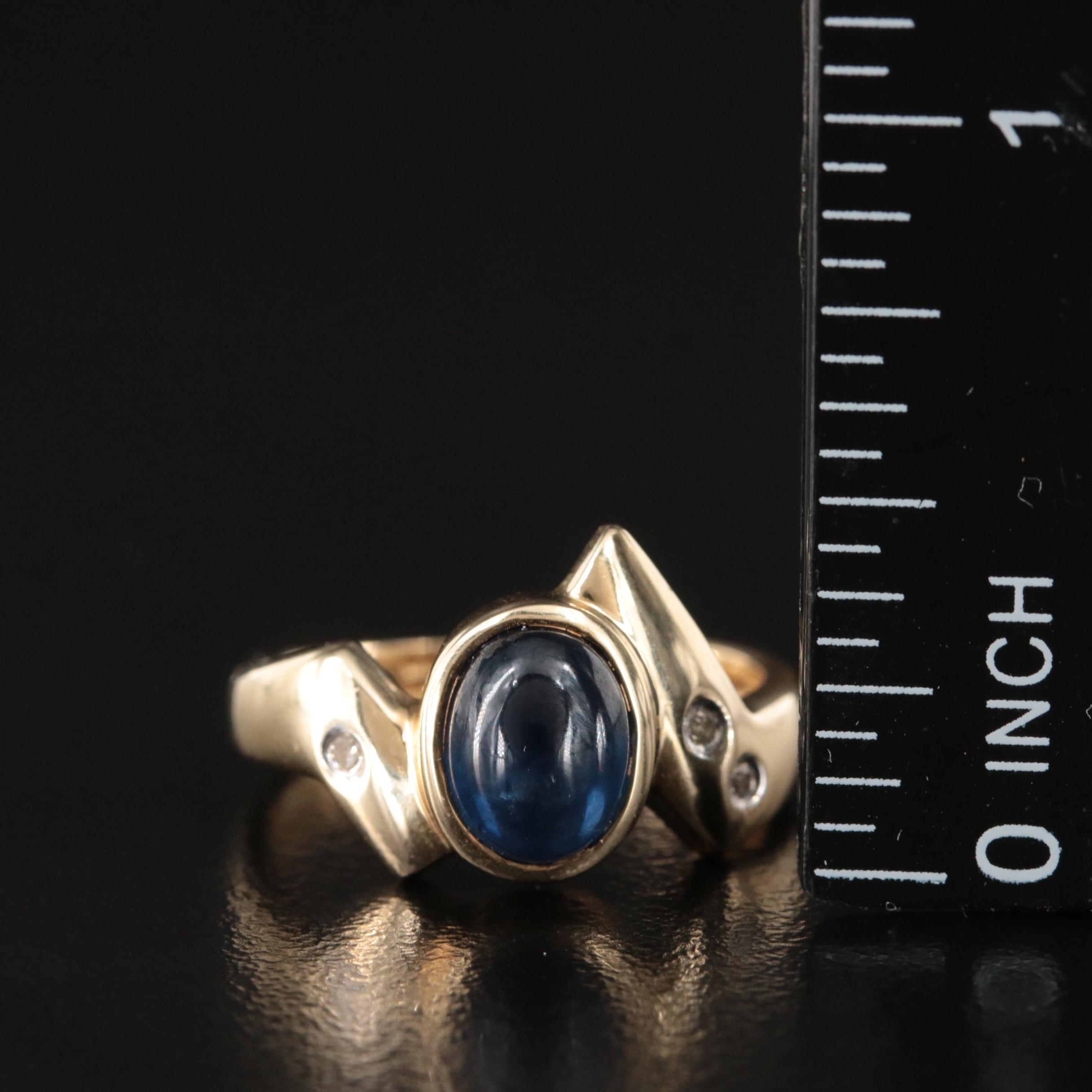 14K Sapphire and Diamond Ring