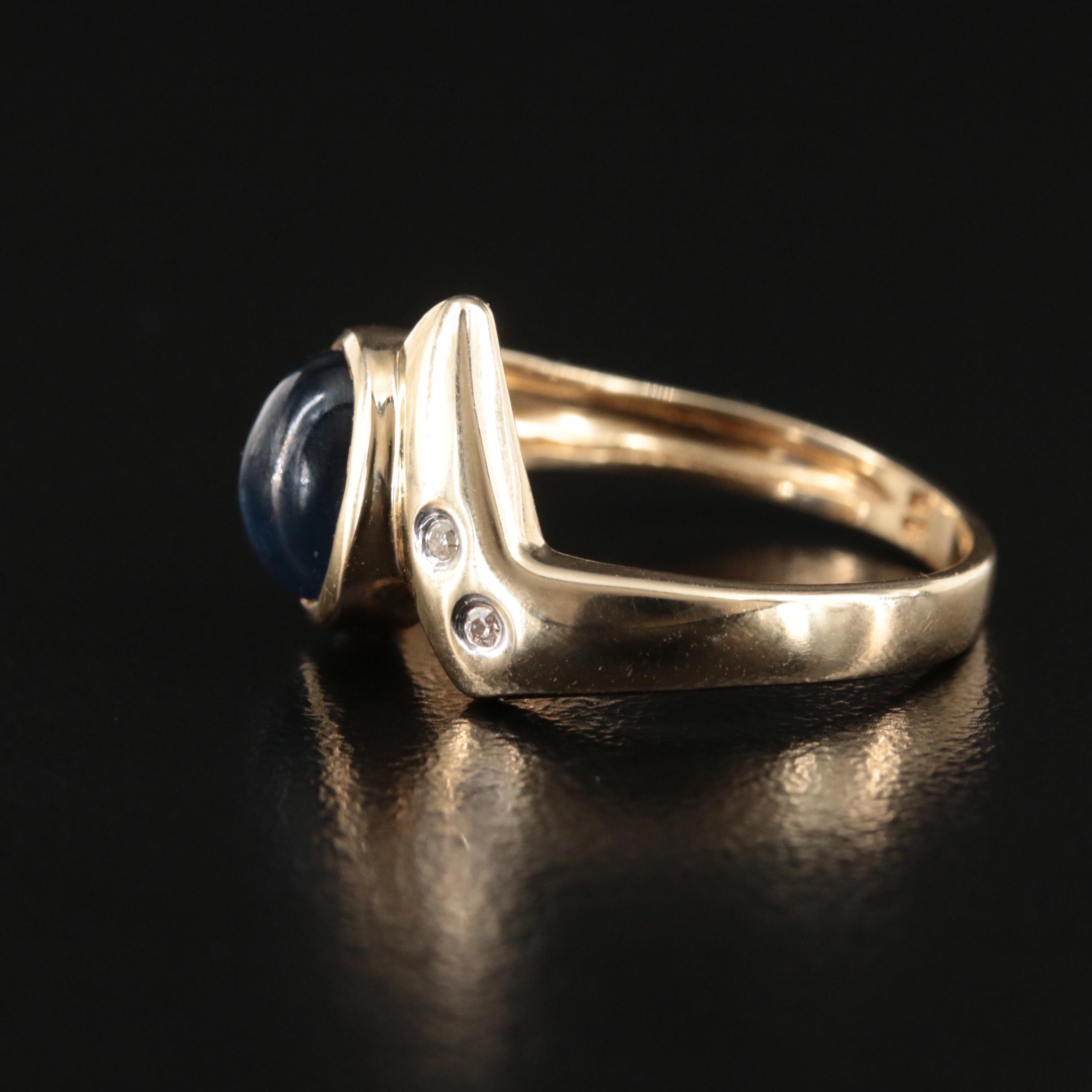 14K Sapphire and Diamond Ring