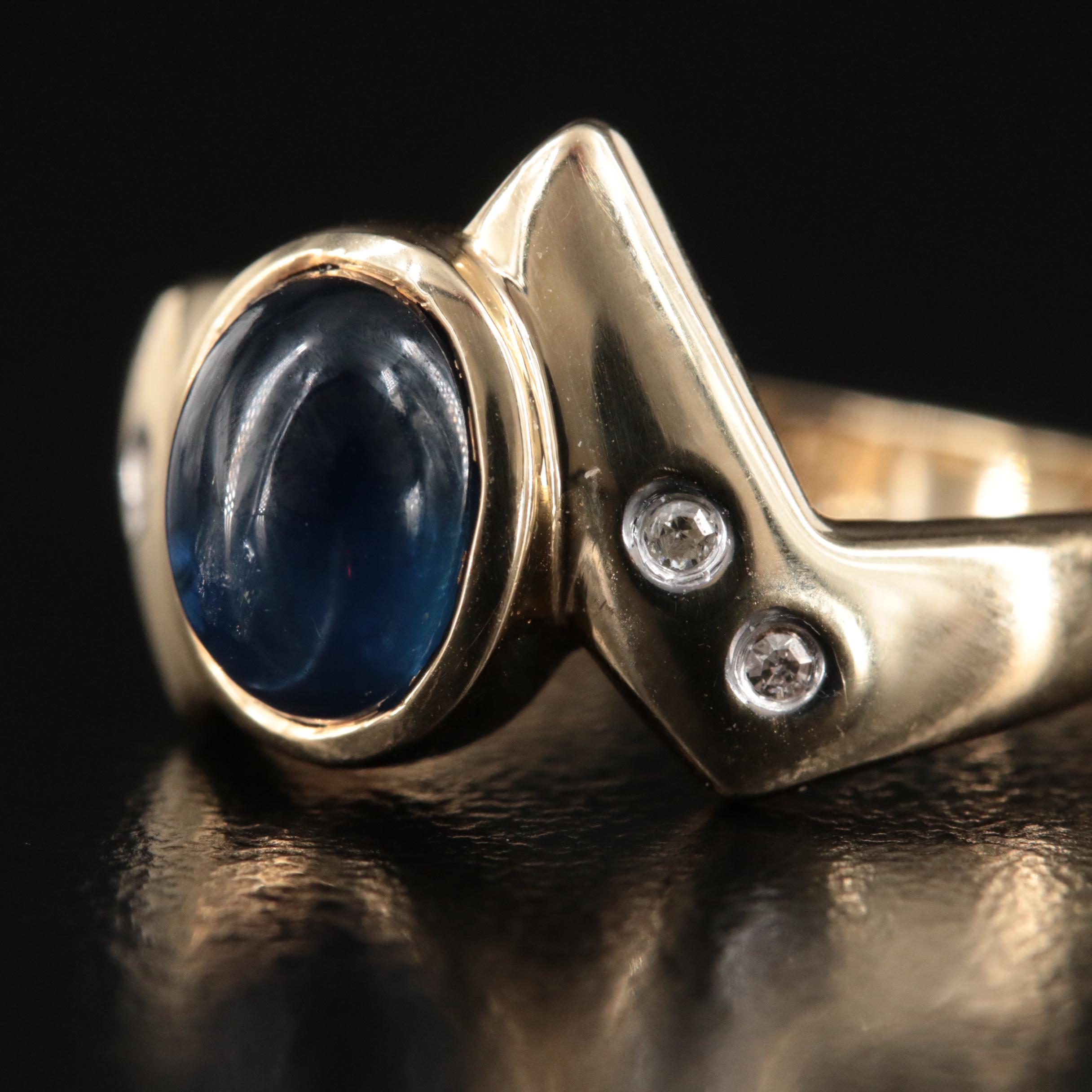 14K Sapphire and Diamond Ring