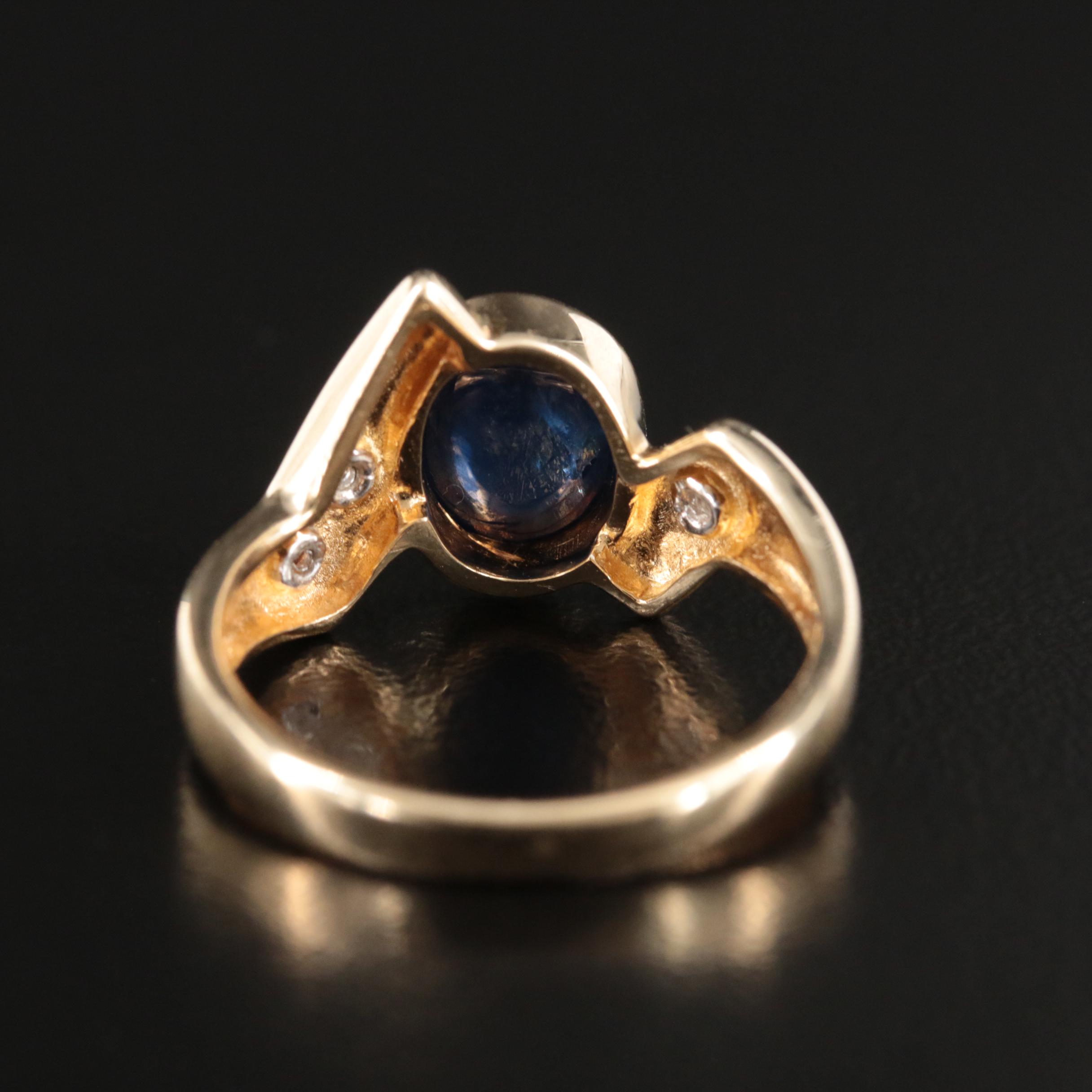14K Sapphire and Diamond Ring
