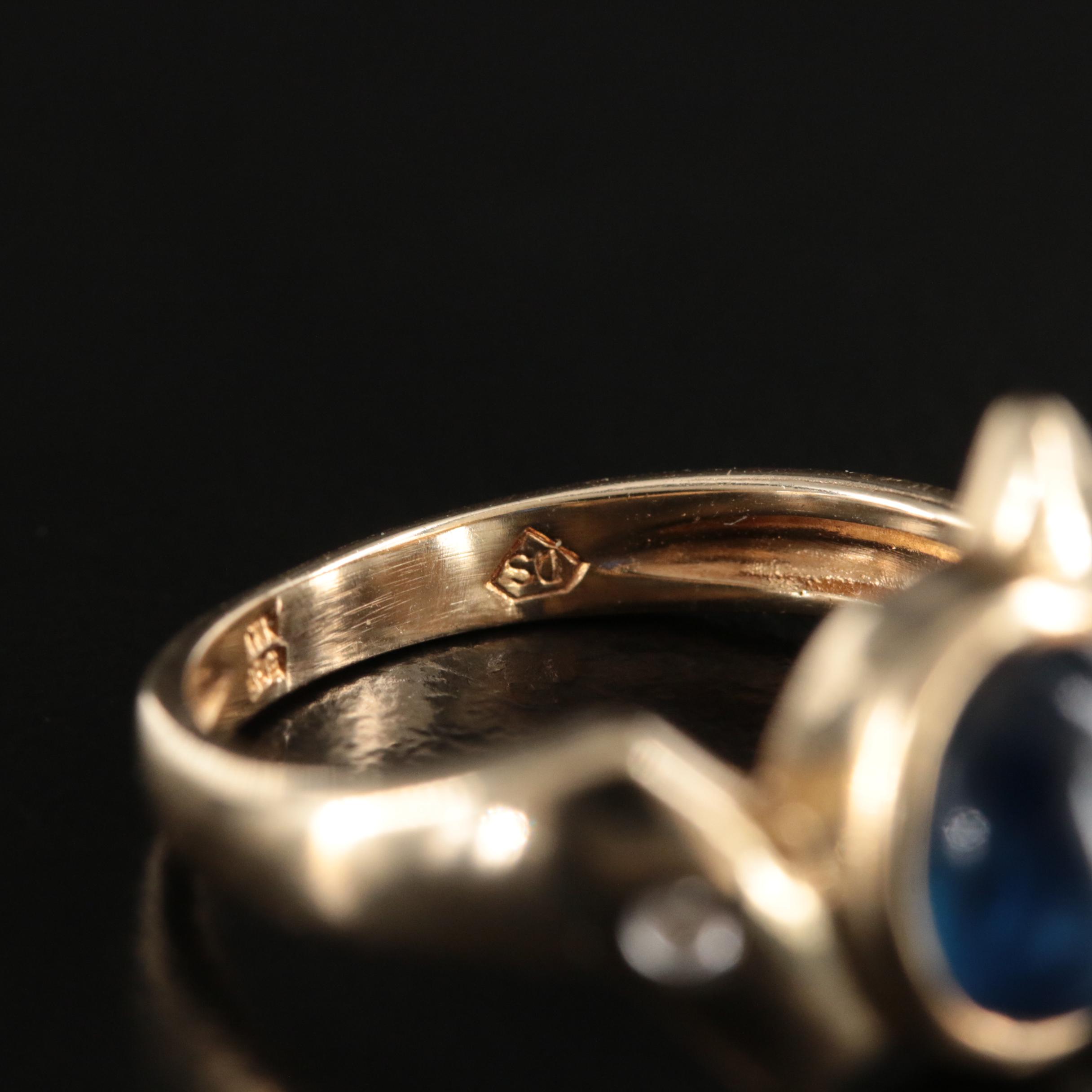 14K Sapphire and Diamond Ring