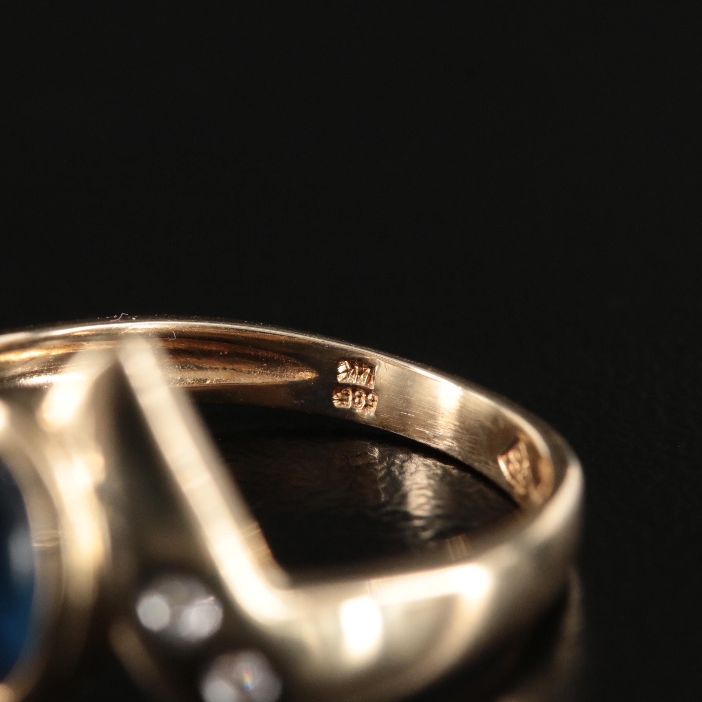 14K Sapphire and Diamond Ring