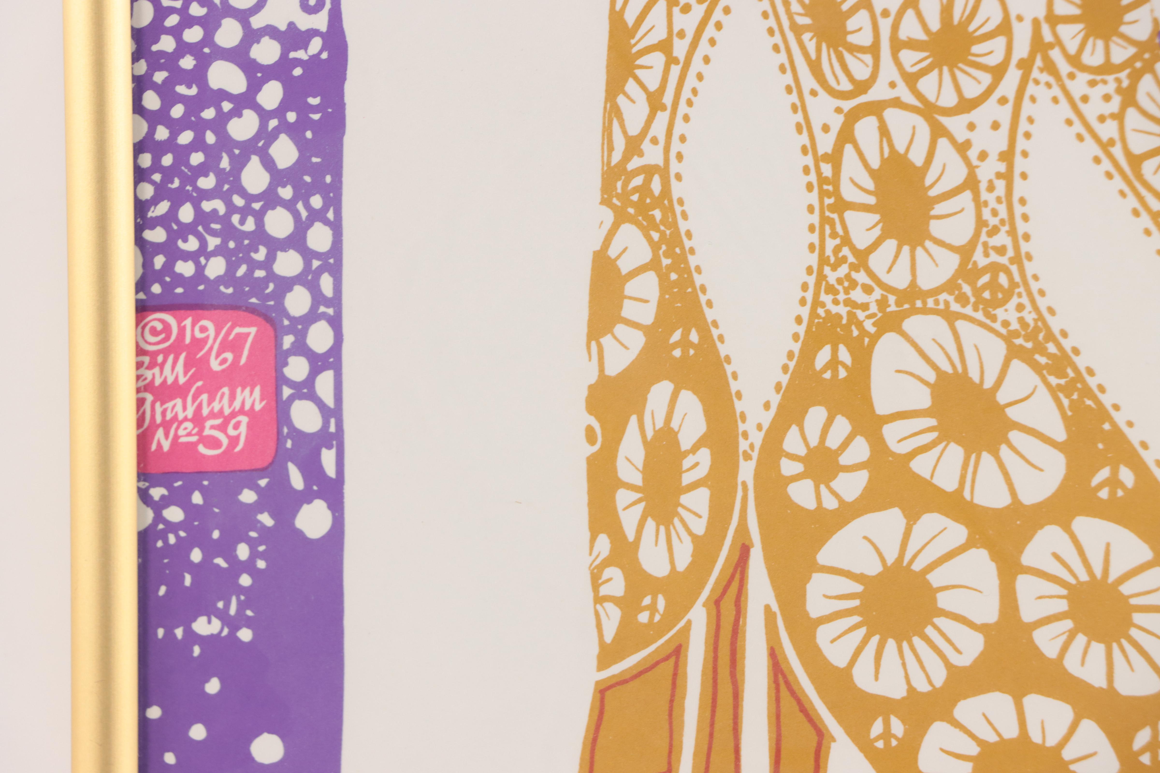 Color Lithograph Concert Poster After Peter Bailey, 1967