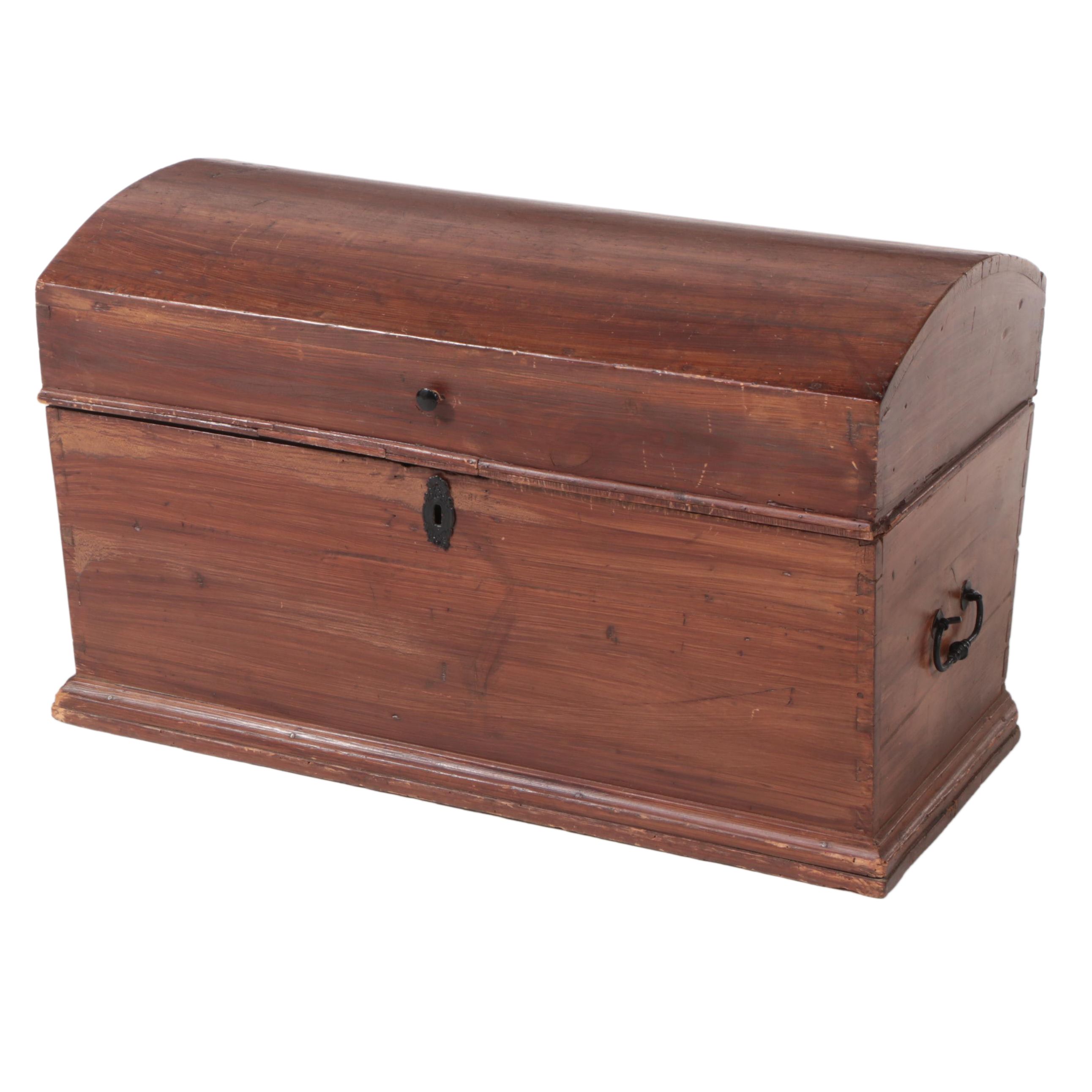 Grain-Painted Pine Dome-Top Chest, 19th Century
