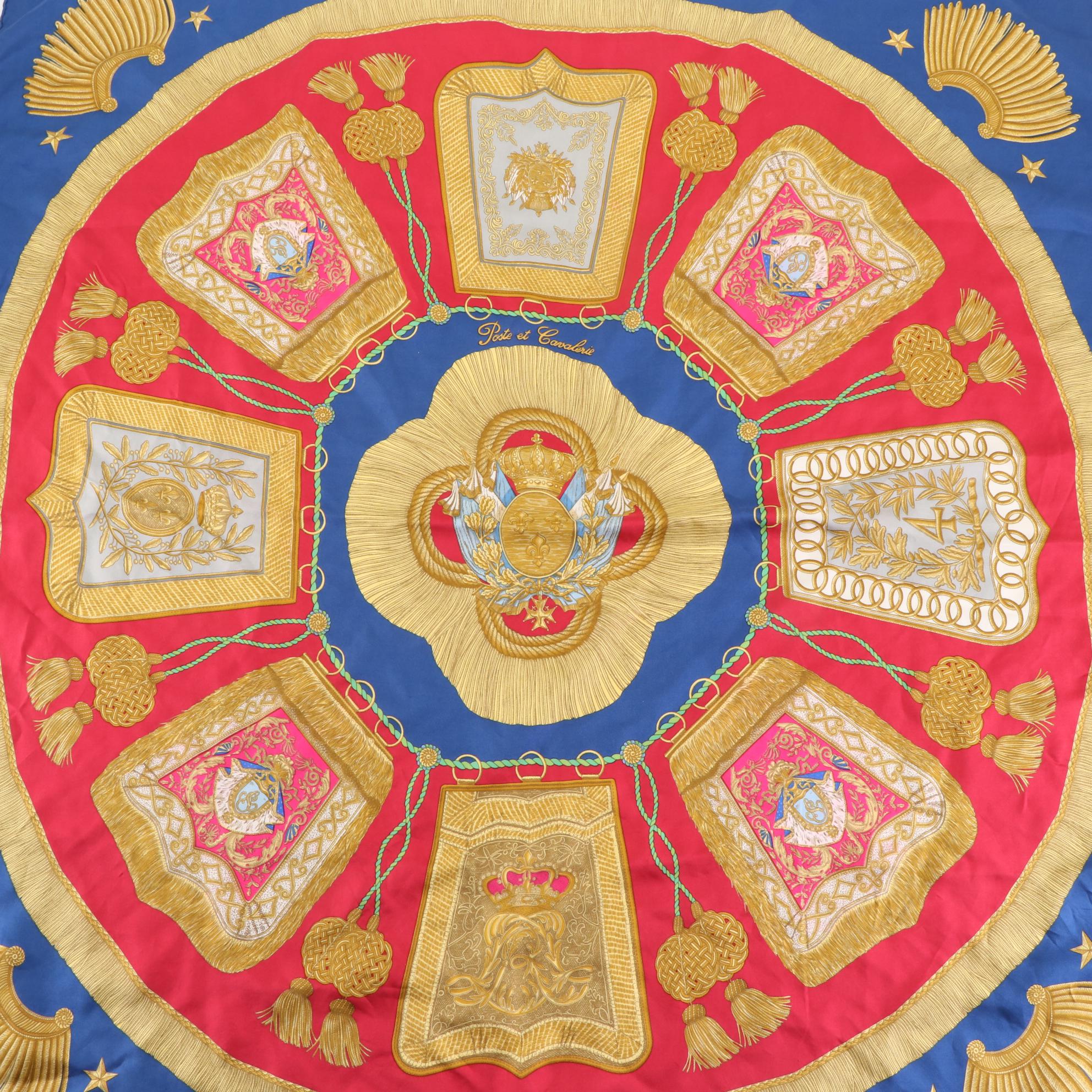 Hermès "Poste et Cavalerie" Silk Twill Scarf 90