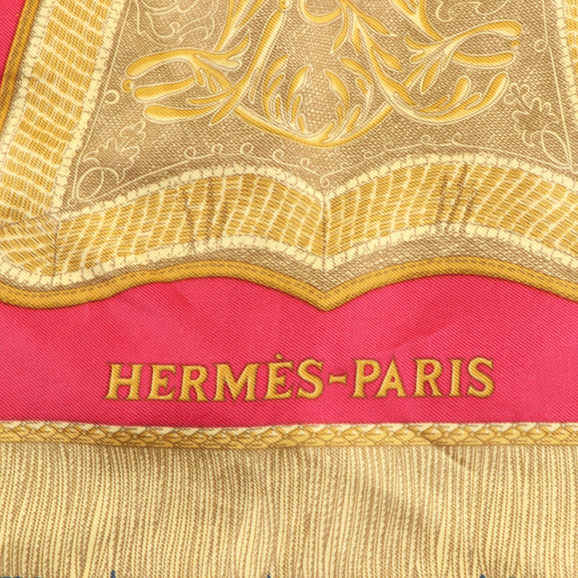 Hermès "Poste et Cavalerie" Silk Twill Scarf 90