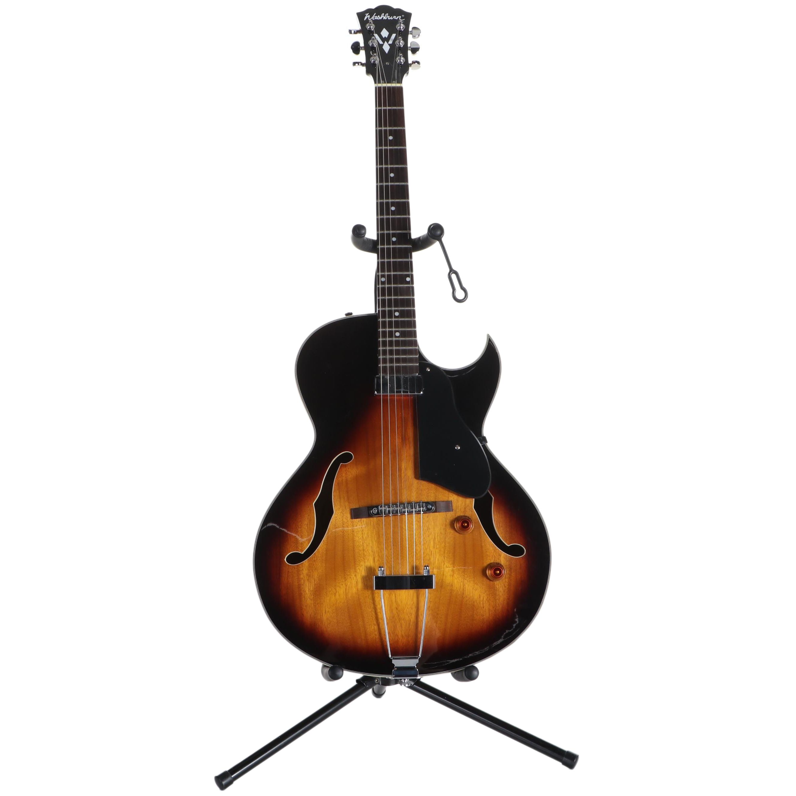 Washburn Hollowbody Electric Guitar With Stand