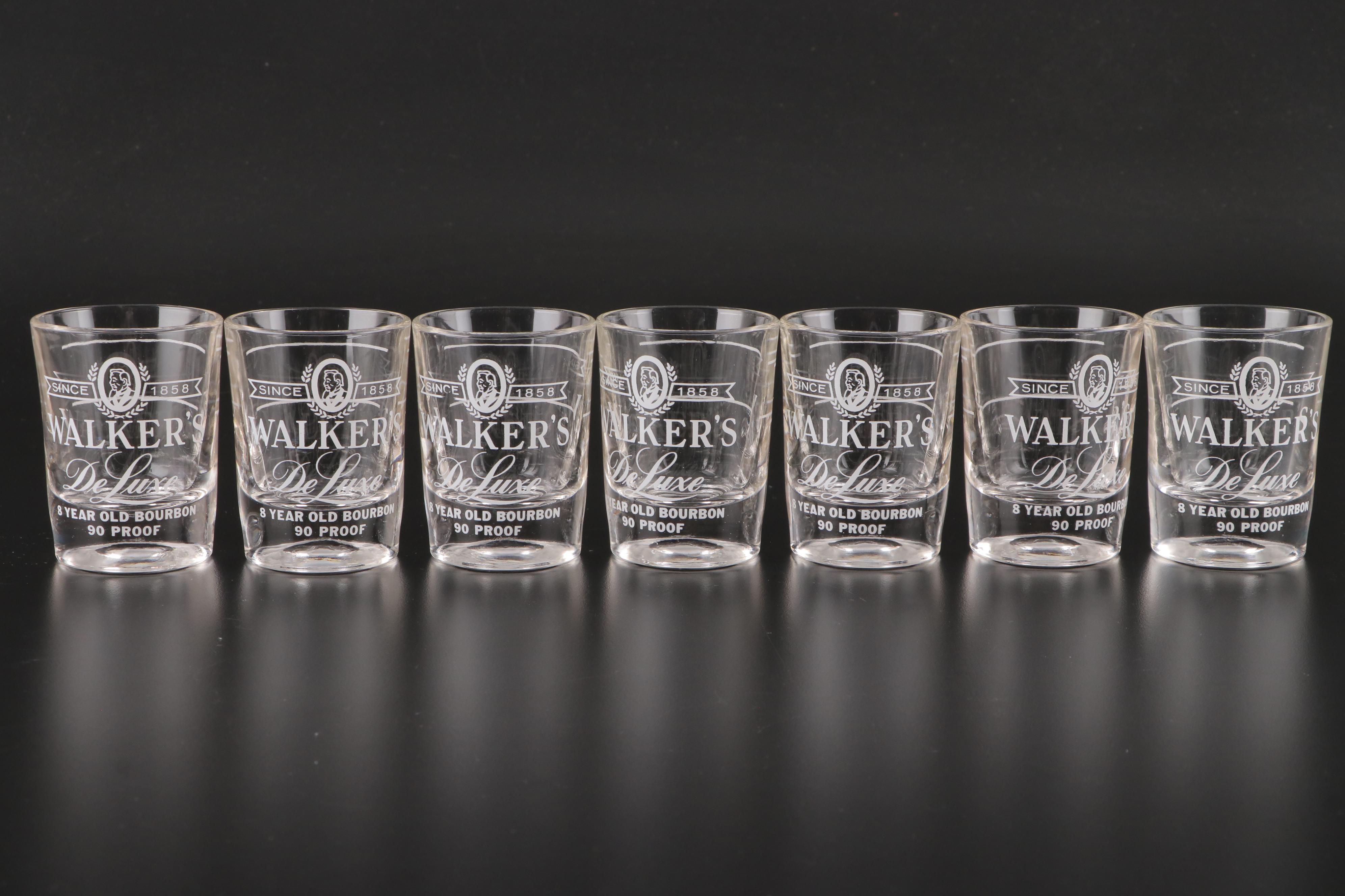 Federal Glass Walker's Bourbon Tasting Glasses, Mid to Late 20th Century