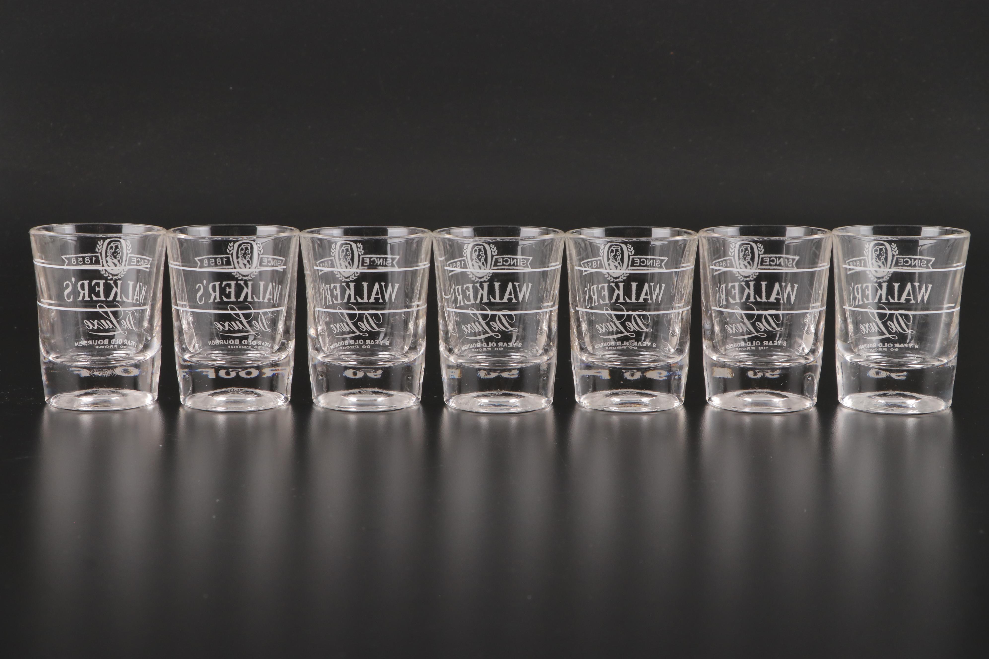 Federal Glass Walker's Bourbon Tasting Glasses, Mid to Late 20th Century