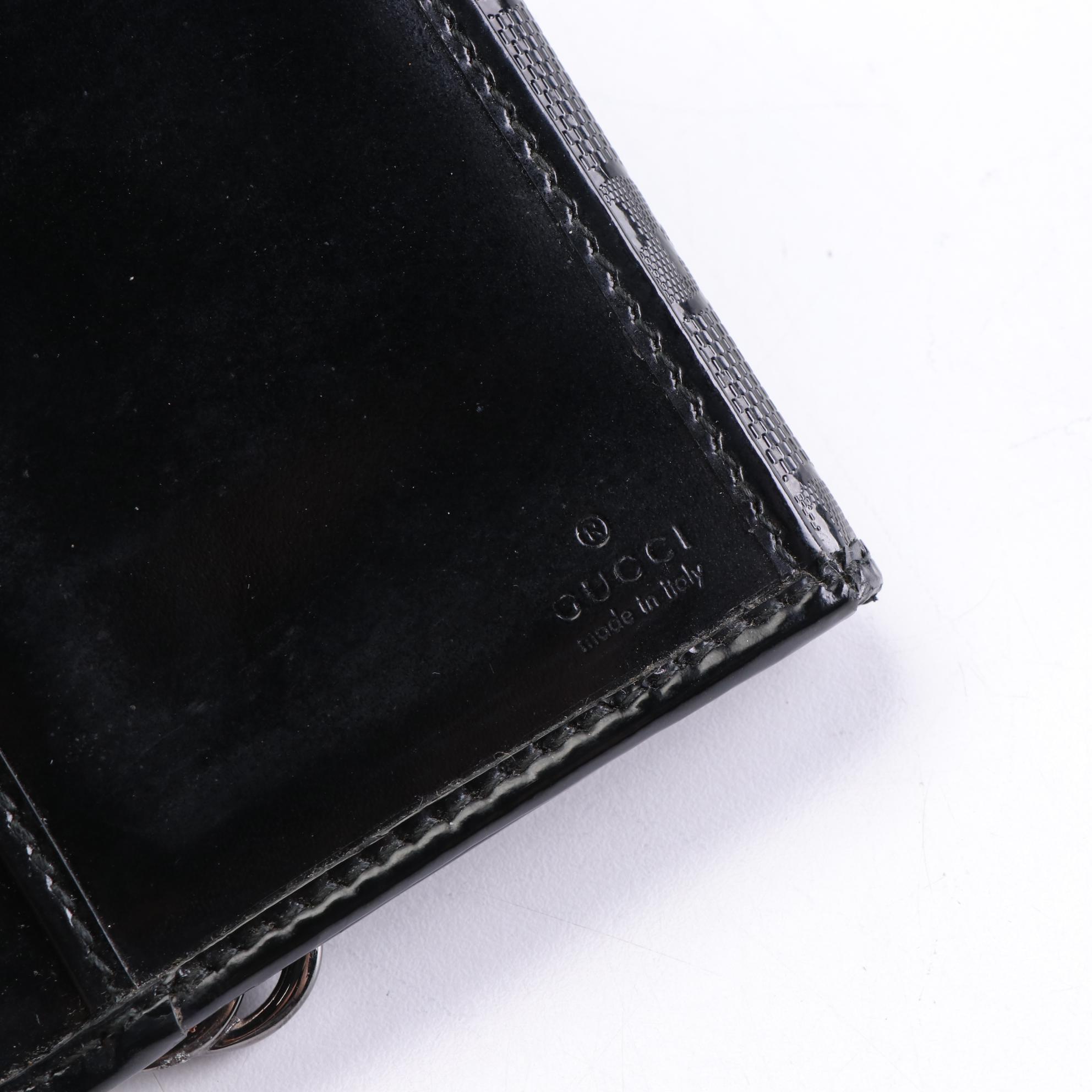 Gucci Black GG Imprime Coated Canvas GG Charm Flap Continental Wallet