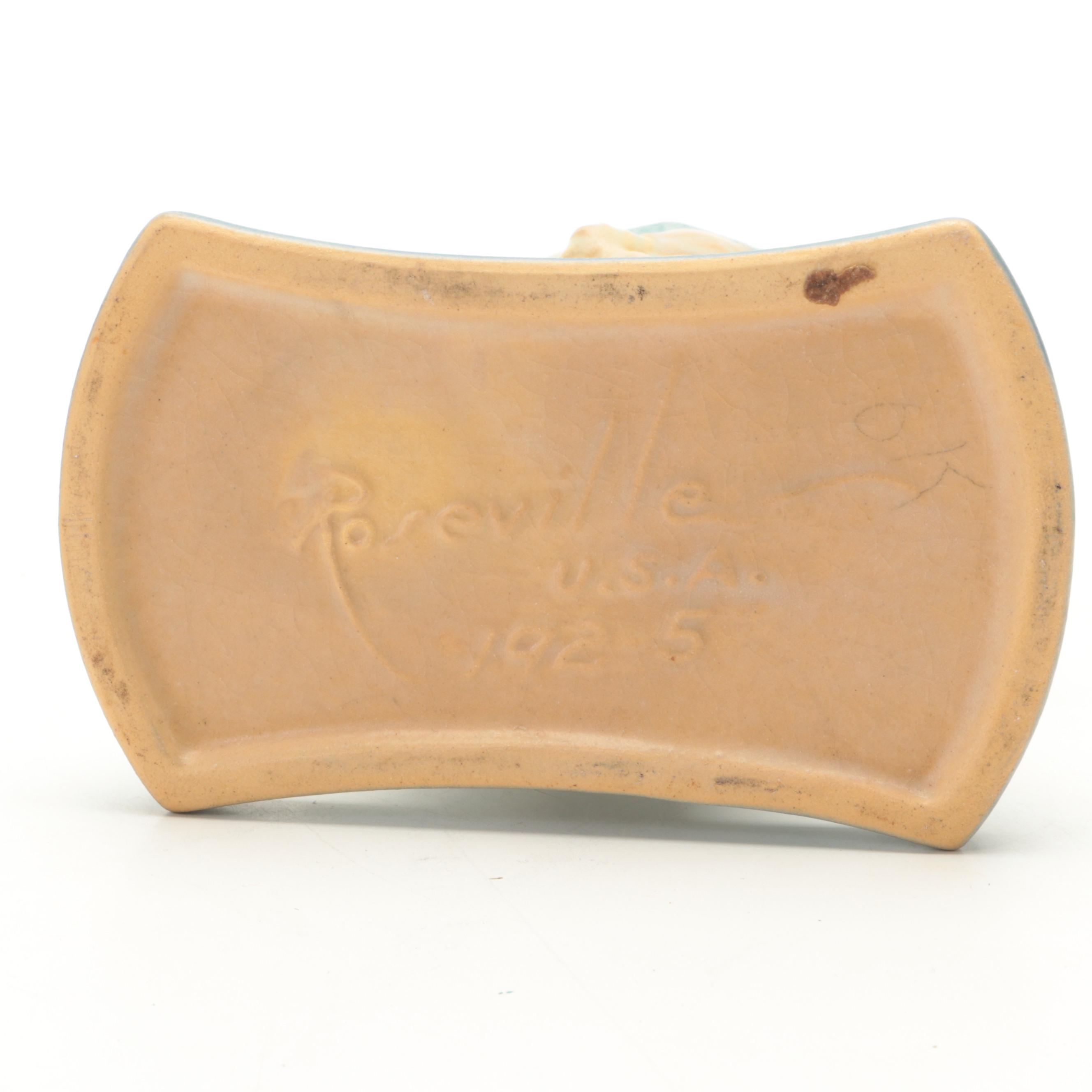 Roseville White "Clematis" Teapot and Creamer with Centerpiece Bowl and Vase