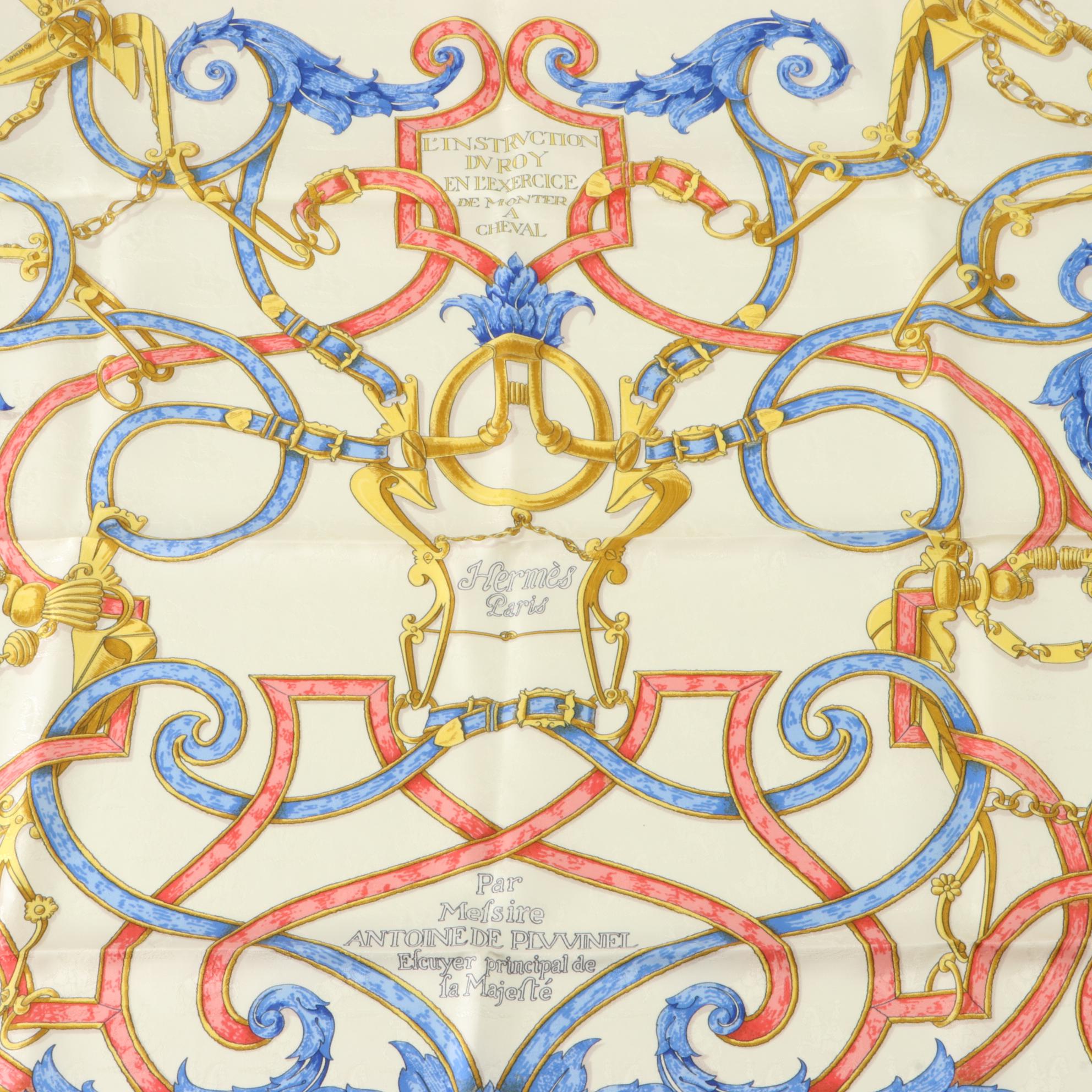 Hermès "L'Instruction du Roy" Scarf 90 in Silk Jacquard with Box