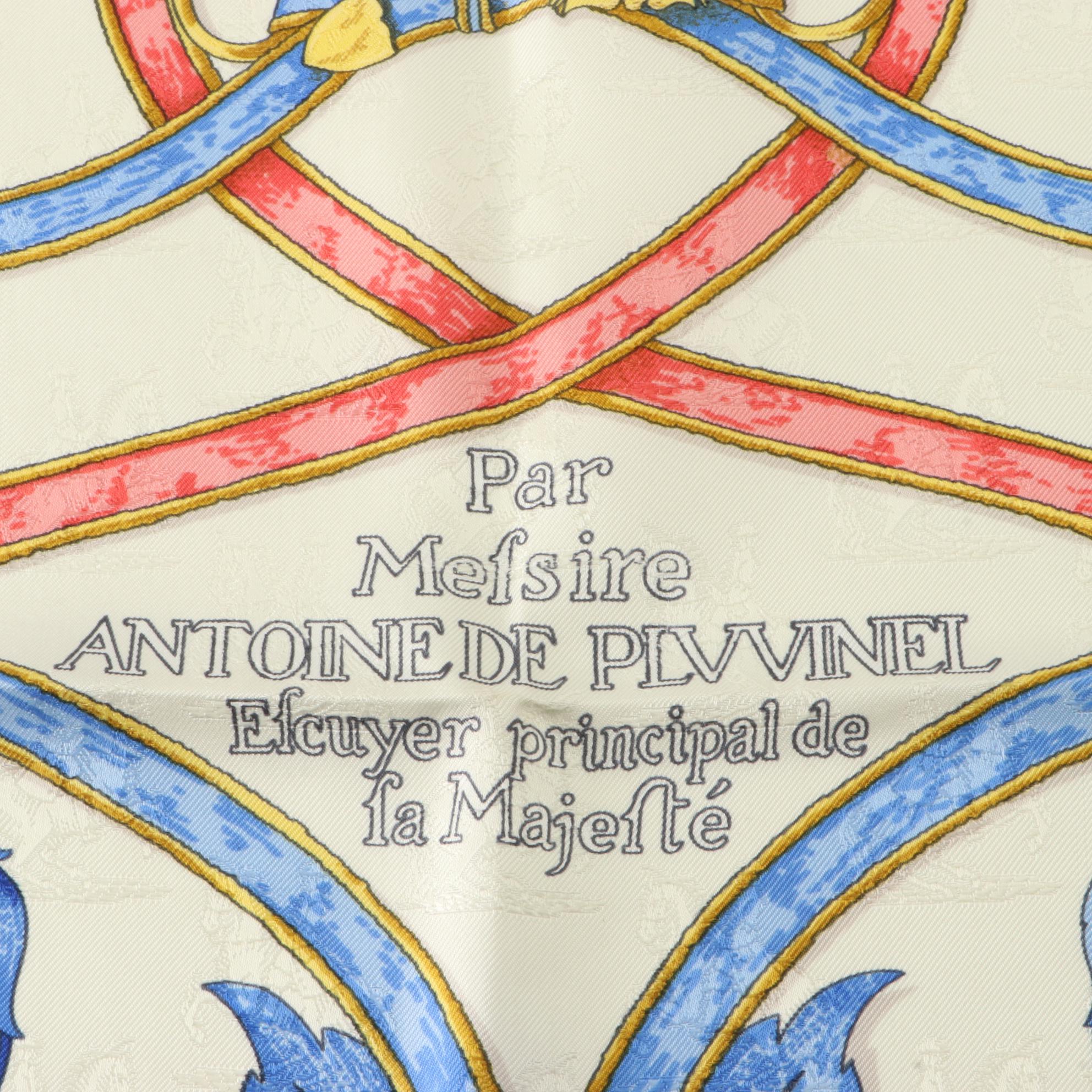 Hermès "L'Instruction du Roy" Scarf 90 in Silk Jacquard with Box