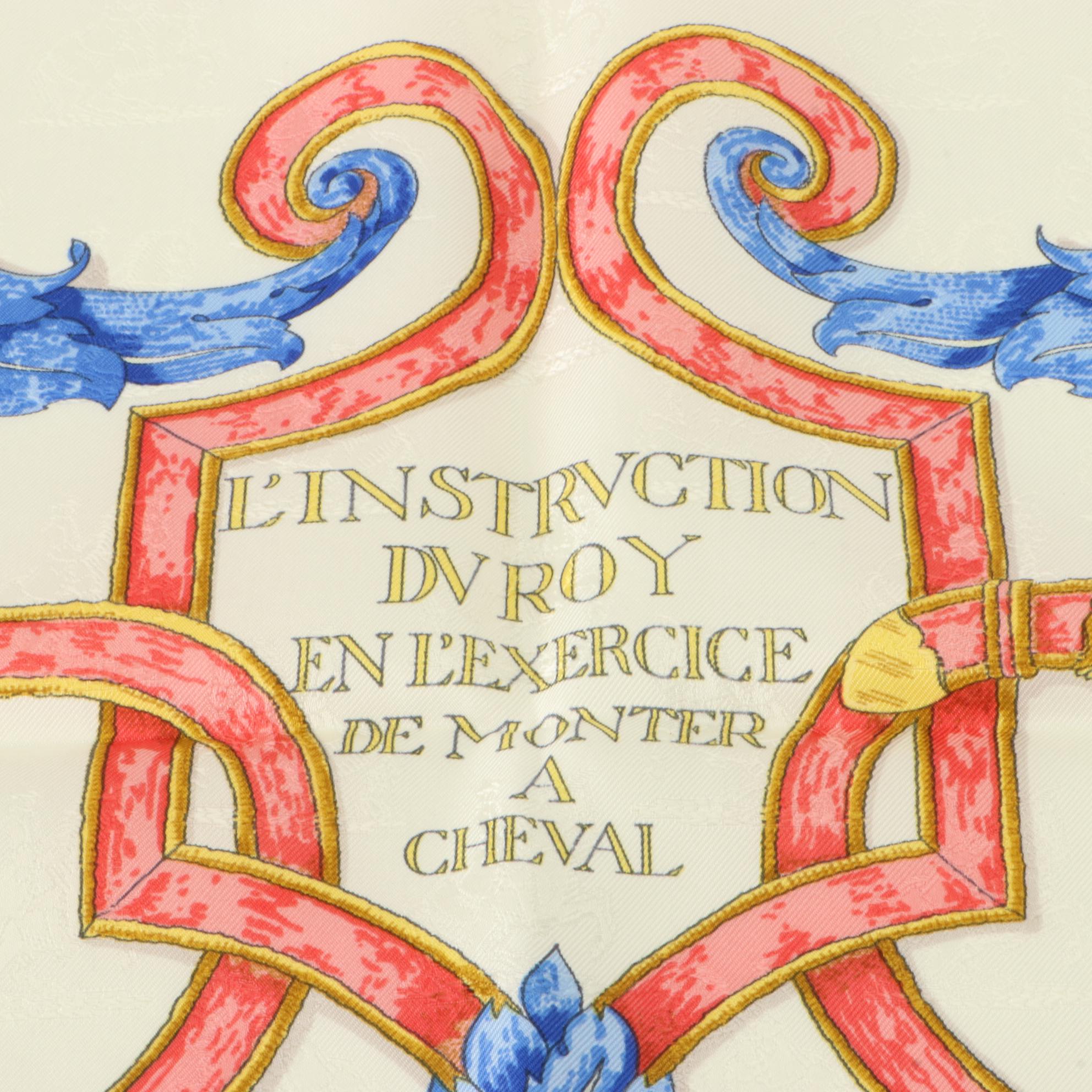 Hermès "L'Instruction du Roy" Scarf 90 in Silk Jacquard with Box