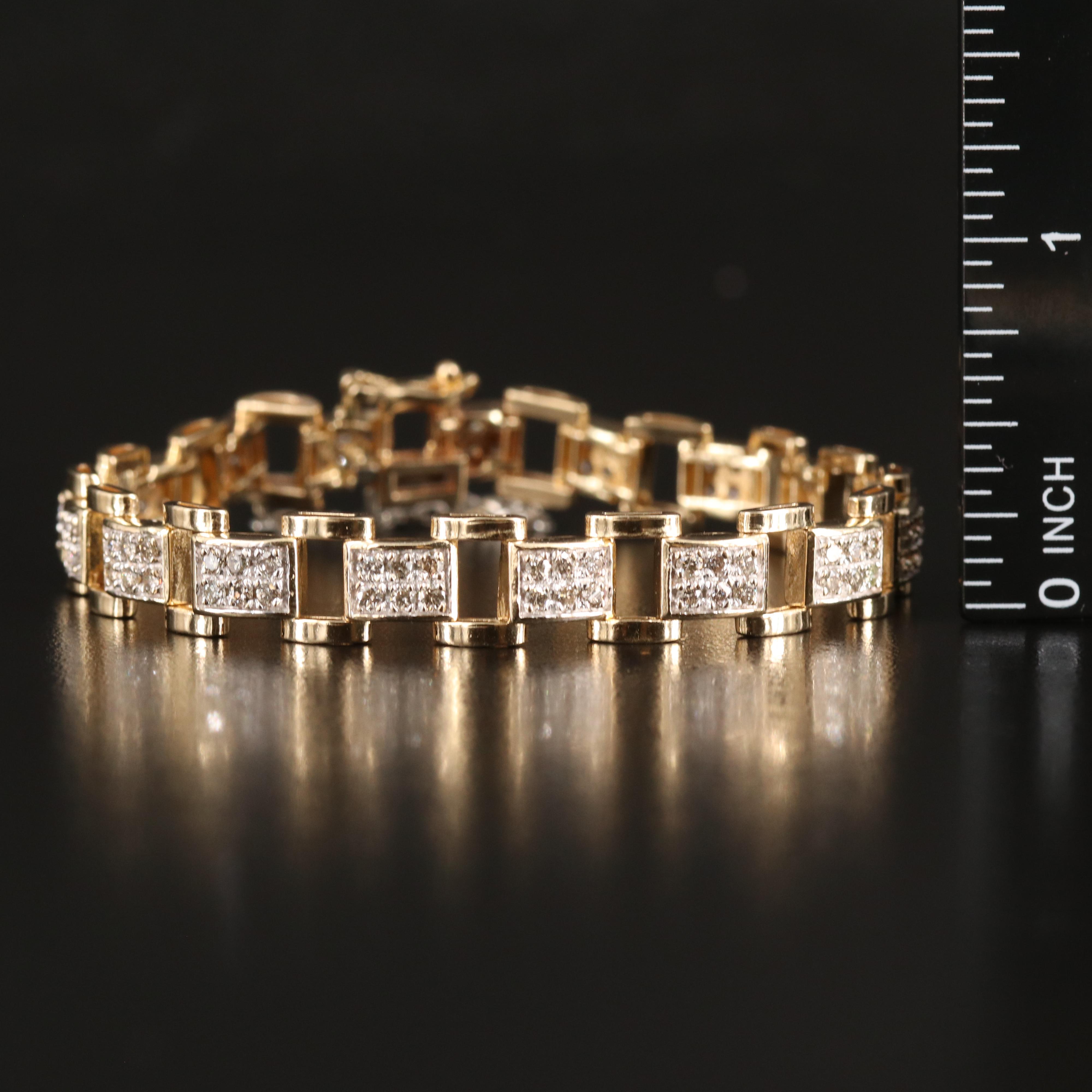 14K 1.78 CTW Diamond Fancy Link Bracelet