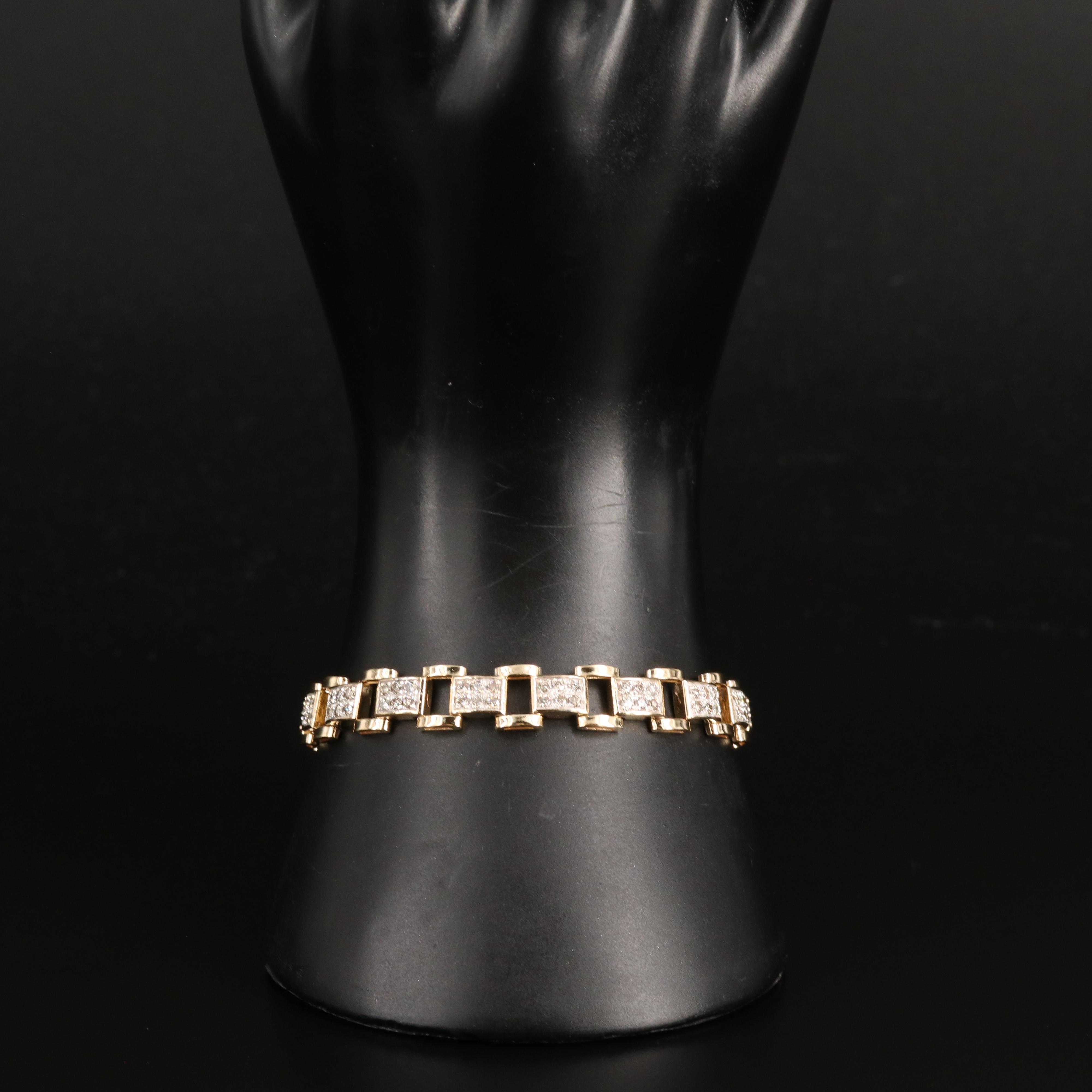 14K 1.78 CTW Diamond Fancy Link Bracelet