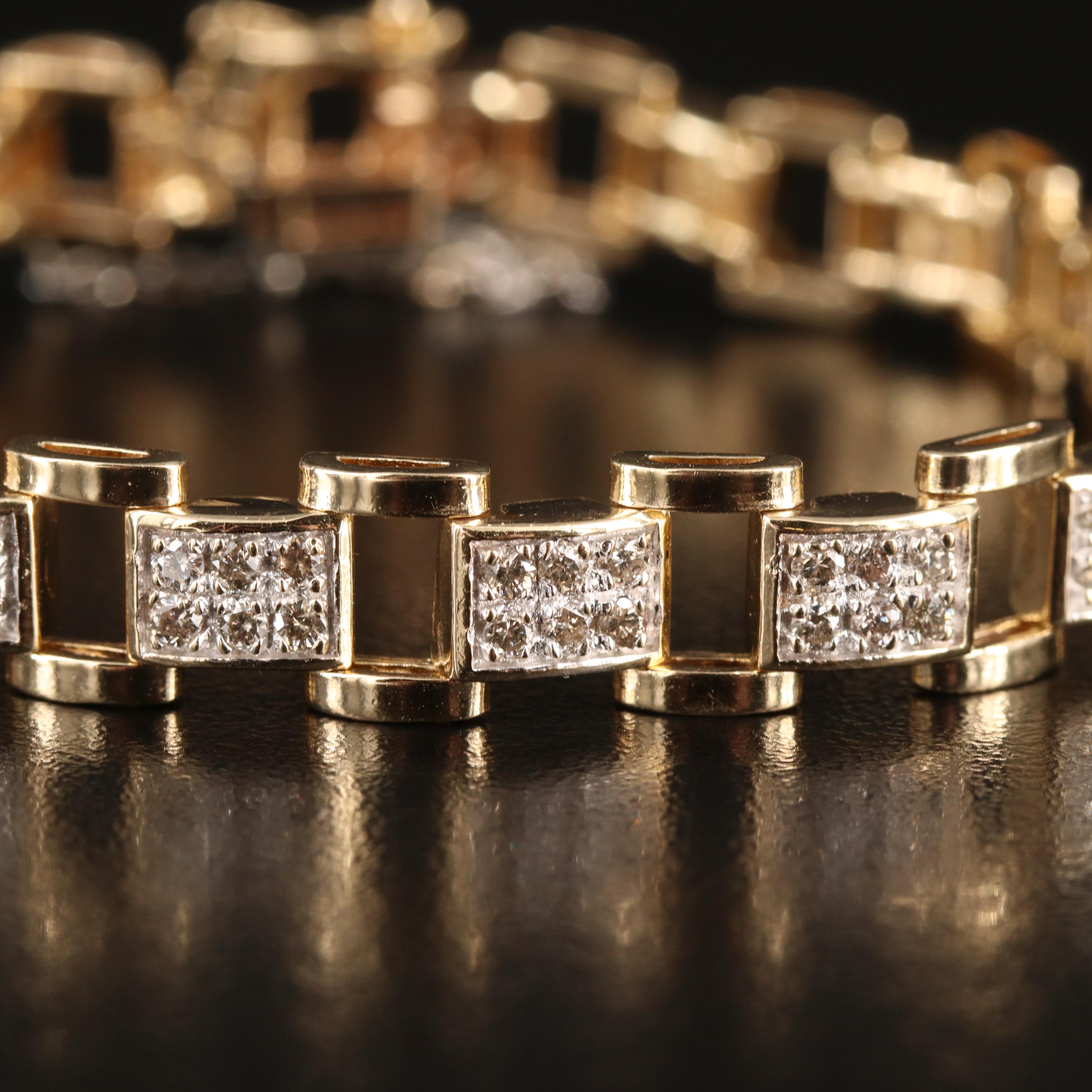 14K 1.78 CTW Diamond Fancy Link Bracelet