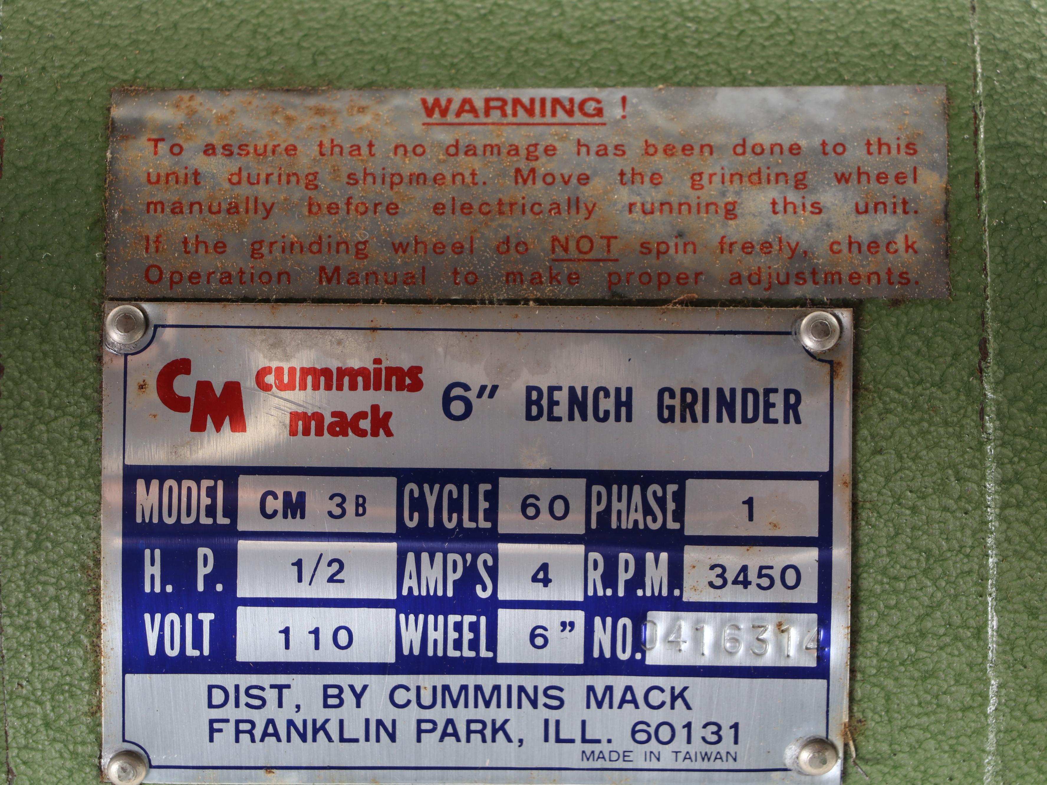 Cummins Mack 6" Bench Grinder