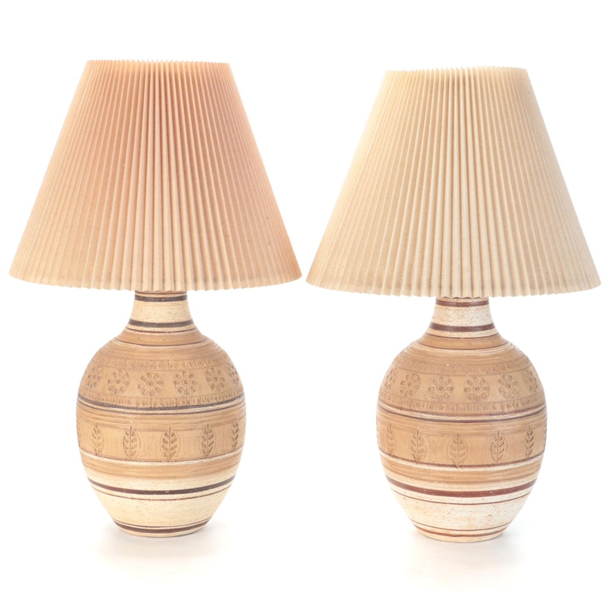Pair of Casual of California Ceramic Table Lamps