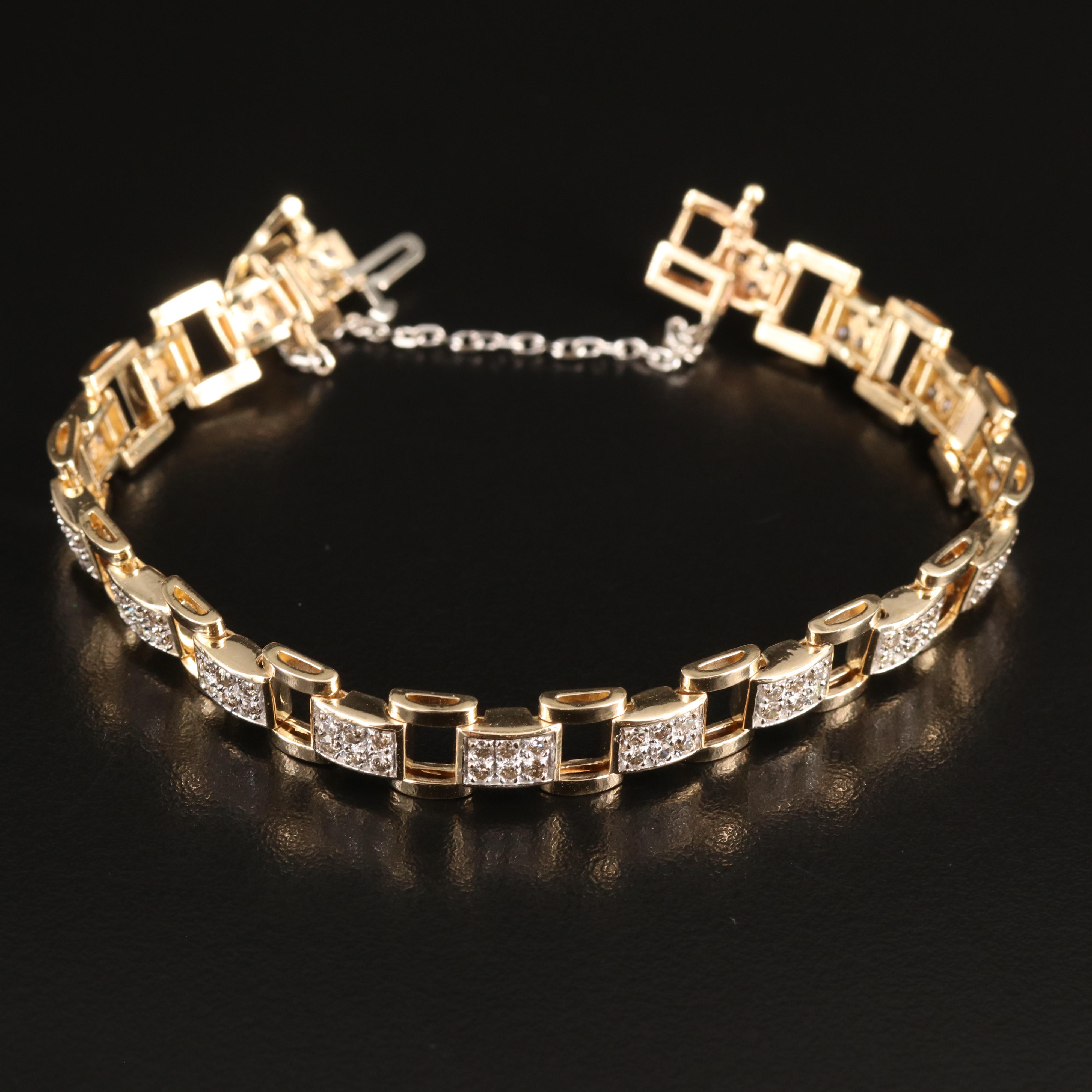 14K 1.78 CTW Diamond Fancy Link Bracelet